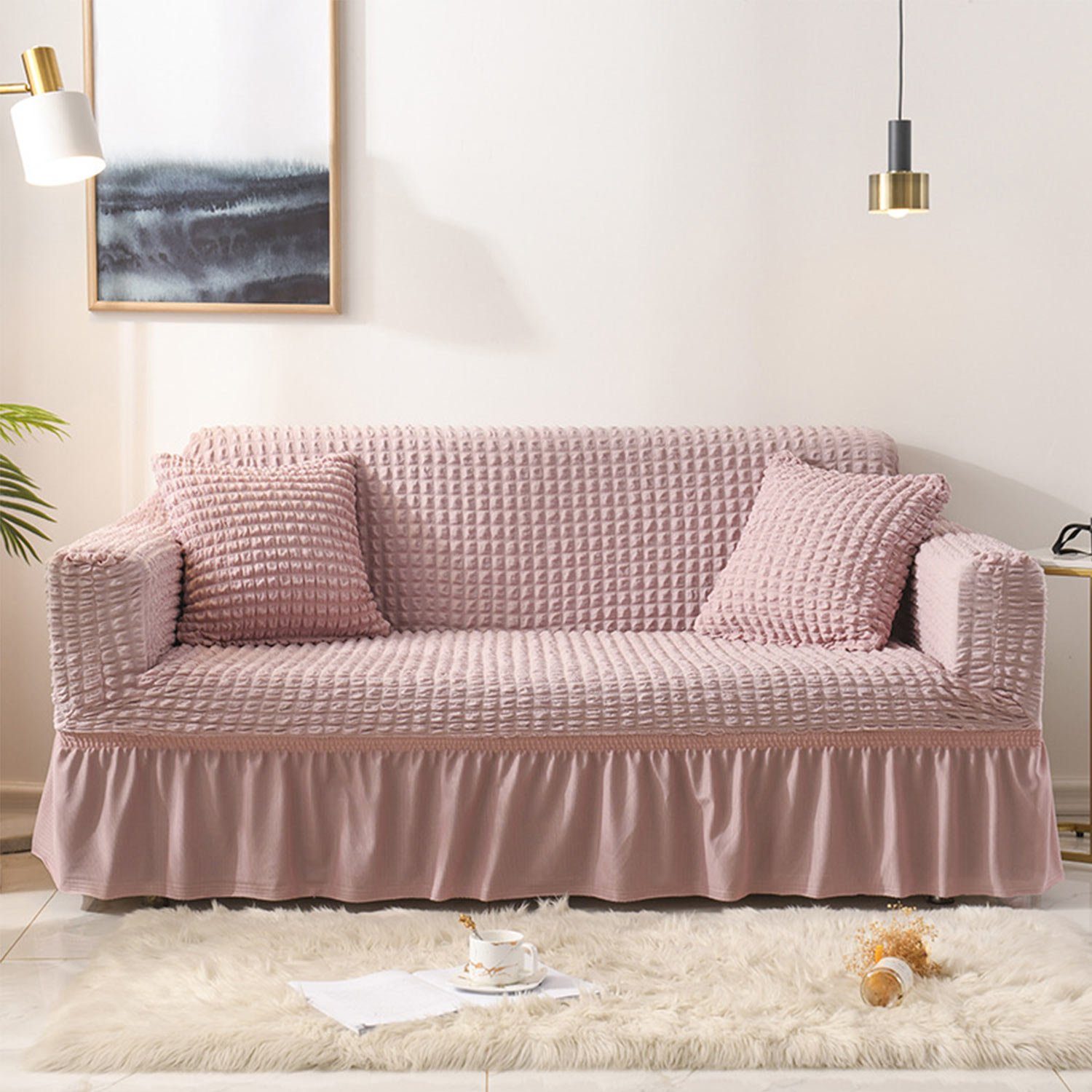 Sofahusse MAGICSHE, Sofa Elastische -Hülle, zu Einfach Rosa säubern