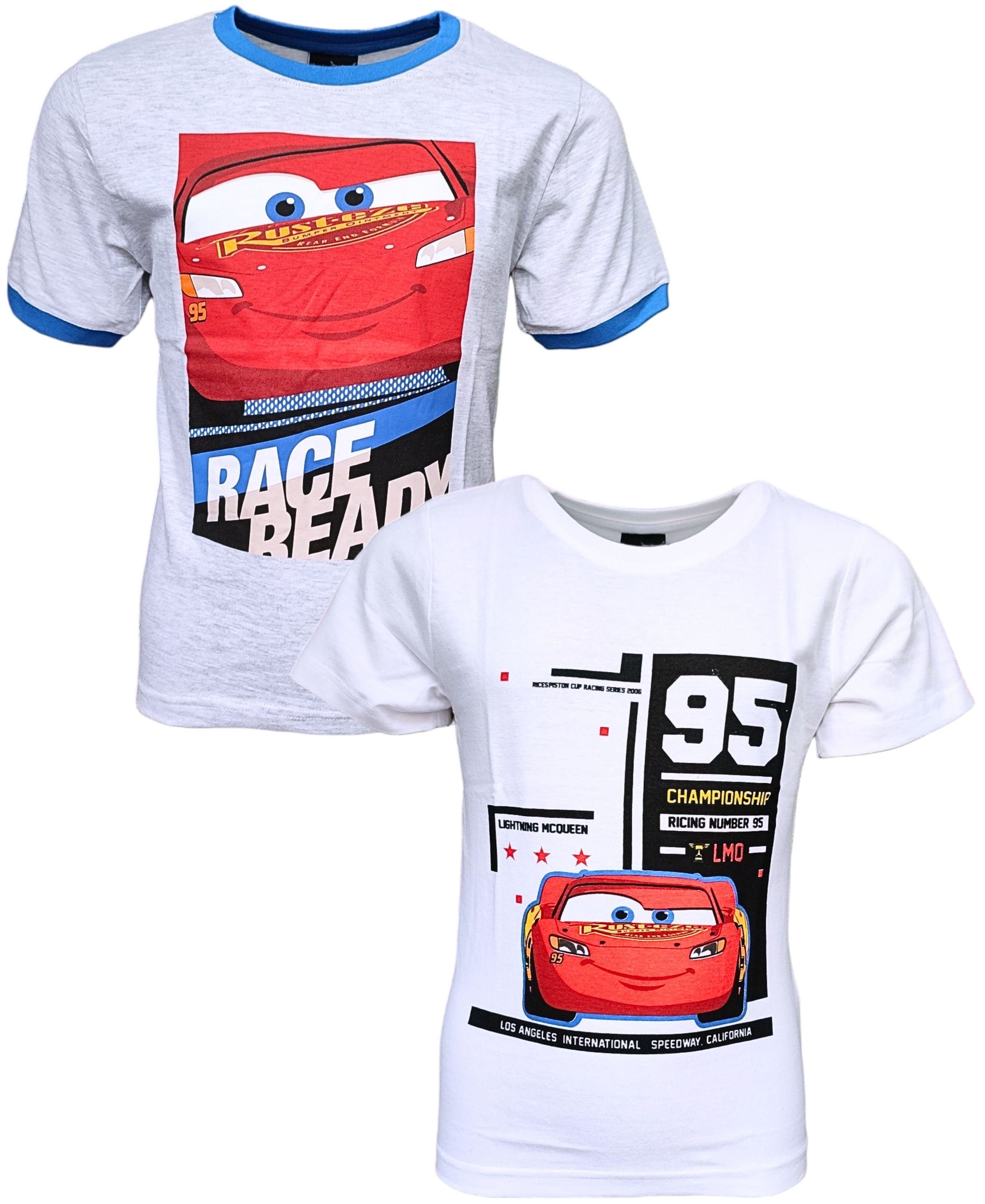 Disney Cars T-Shirt Lightning McQueen 2er Pack Jungen Kurzarmshirt Gr. 98- 128 cm