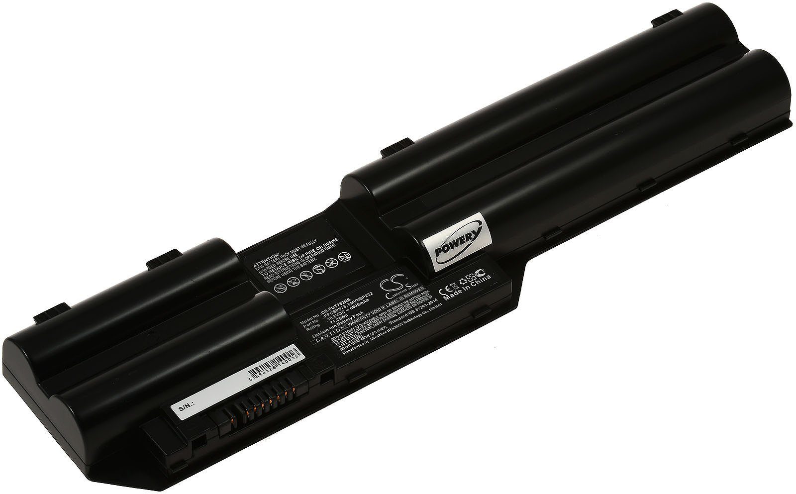 Powery Akku für Fujitsu Typ FPCBP373 Laptop-Akku 6600 mAh (10.8 V)