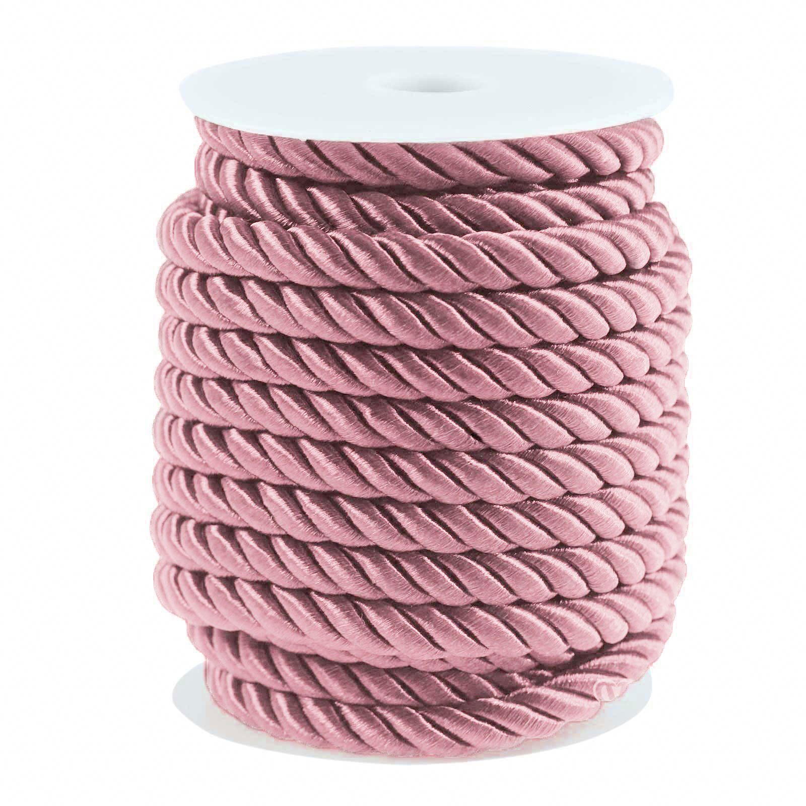 maDDma Seil 10m Kordelschnur glänzend gedreht ca. 8-10 mm, rosé