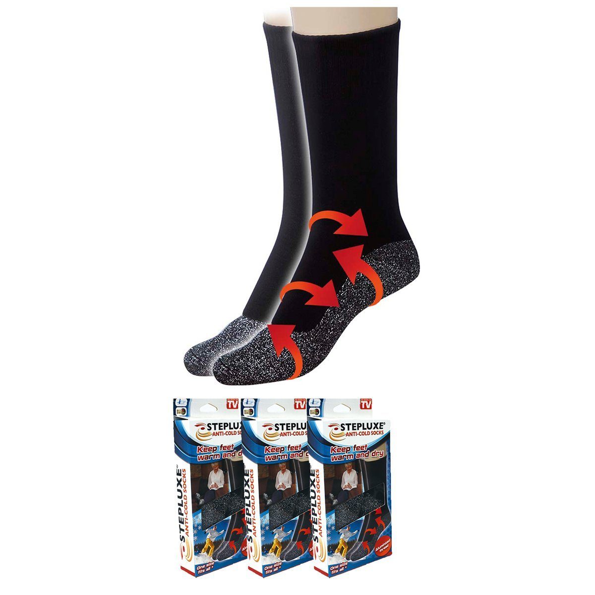 Best Direct® Thermosocken Stepluxe® Anti Cold Socks (Spar-Set, 3-Paar, 3er, 6er oder 12er Pack) unisex Thermosocken mit Aluminiumfaser, trocken und warm
