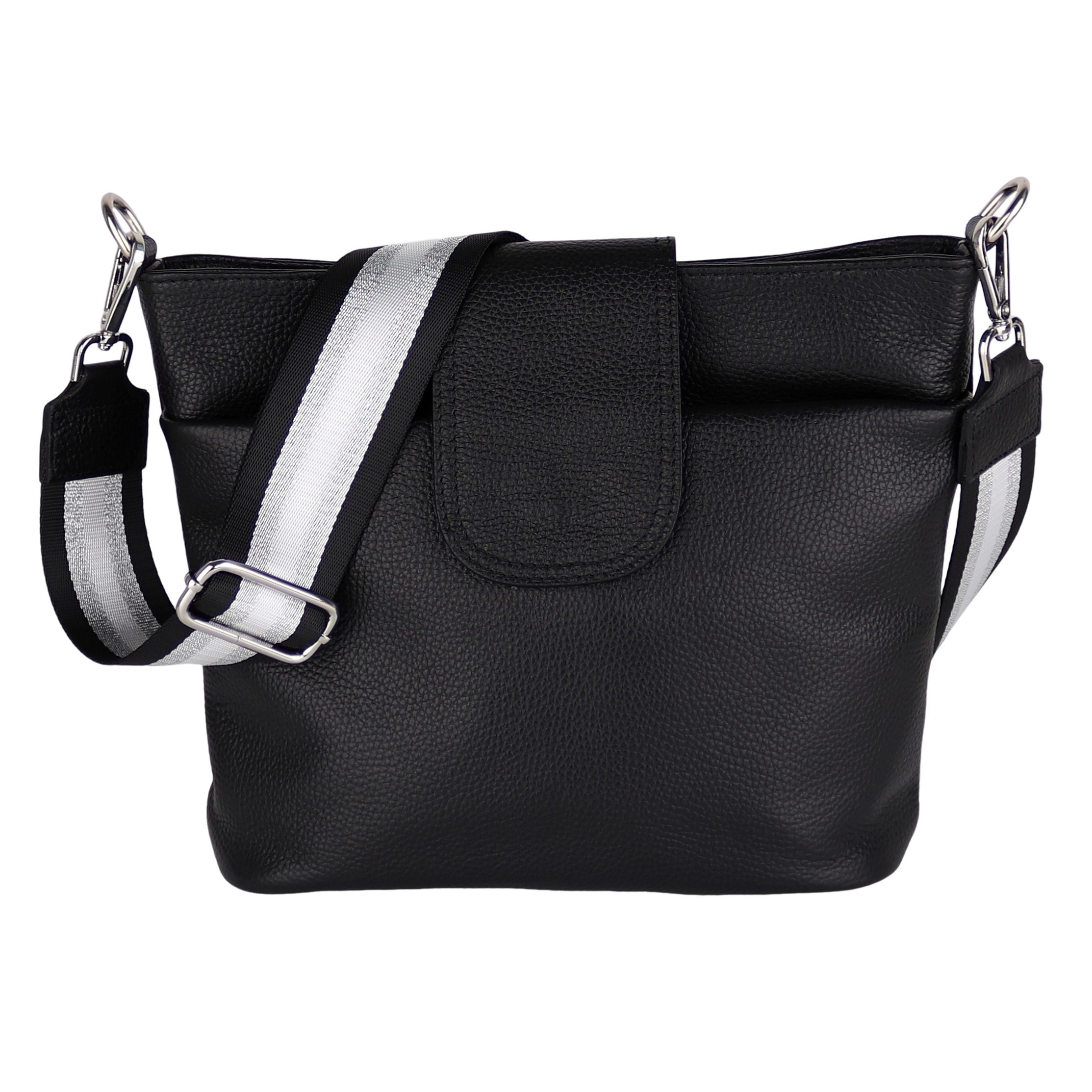 MIRROSI Umhängetasche Damen, Crossbody Bag, Echtleder Made in Italy (1 Tasche mit 1 oder 2 Gurte), verstellbaren Schulterriemen), 30x24,50x9cm (BXHXT) viel Stauraum