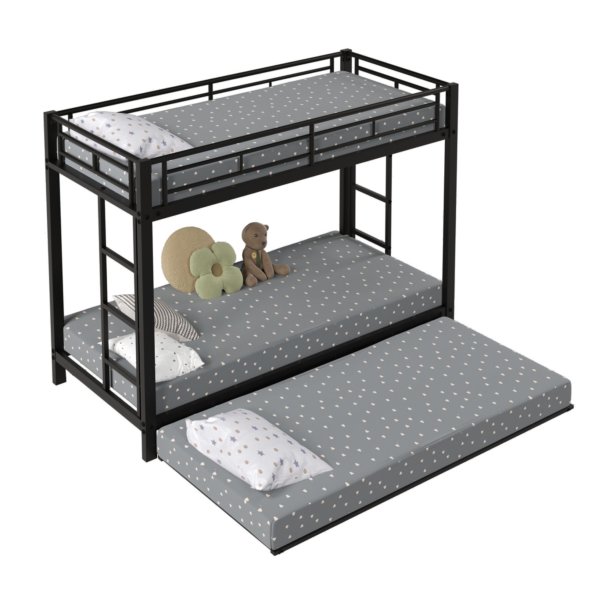 SOFTWEARY Etagenbett mit 3 Schlafgelegenheiten und günstig online kaufen