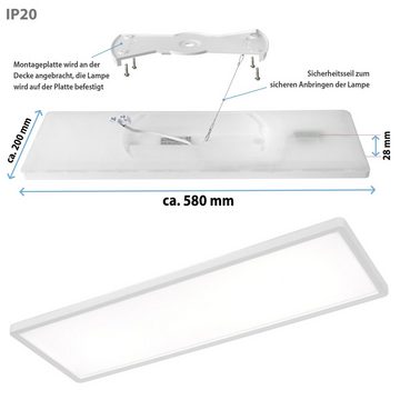 Maxkomfort Deckenleuchte ASTRA, LED fest integriert, Tageslichtweiß, Neutralweiß, 4000K, Deckenleuchte, Deckenlampe, IP20, Eckig, Backlight, Hintergrundbeleuchtung, Aufputzlampe, LED, 22W, 3-Step dimmbar, Tageslicht, Neutralweiß, 4000K