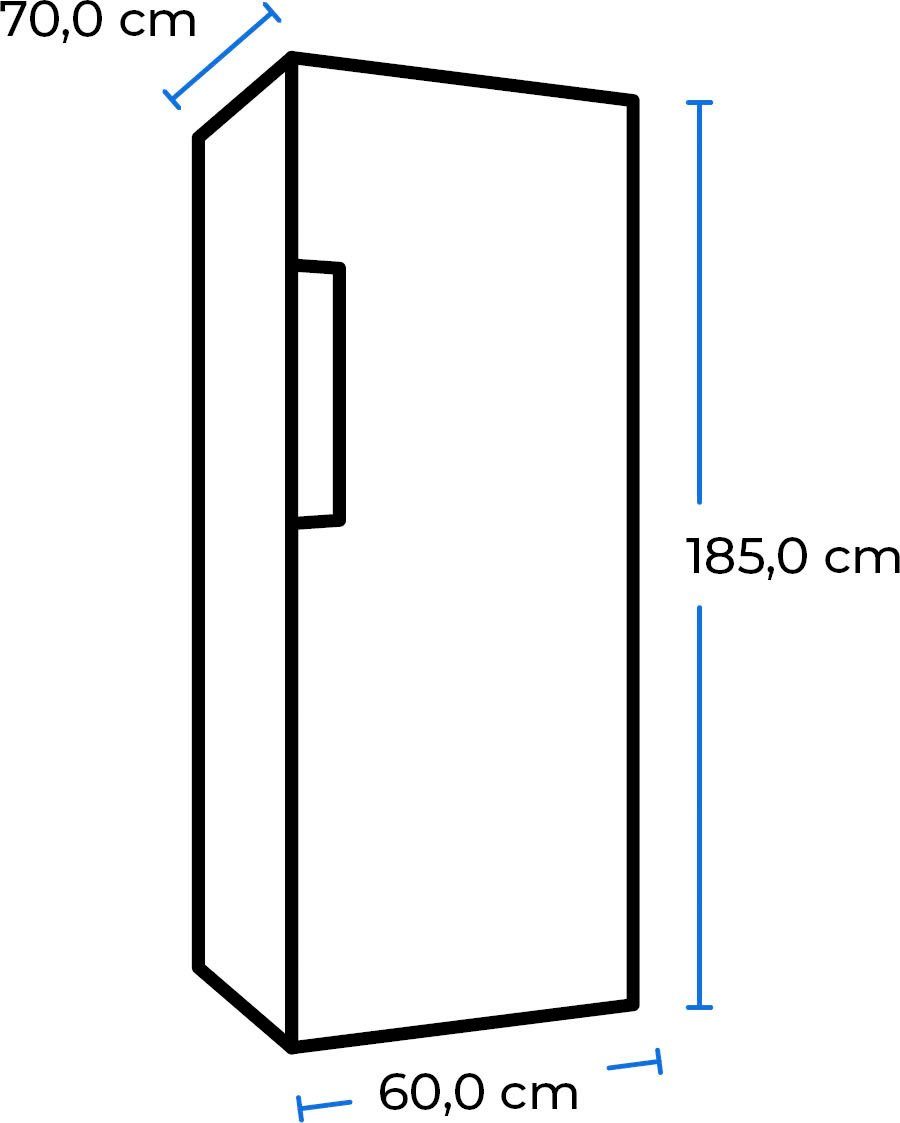 185 Vollraumkühlschrank cm weiß breit cm exquisit KS360-V-HE-040D, hoch, 60