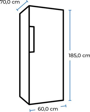 exquisit Vollraumkühlschrank KS360-V-HE-040D, 185 cm hoch, 60 cm breit, 359 Liter Nutzinhalt, NoFrost, Display