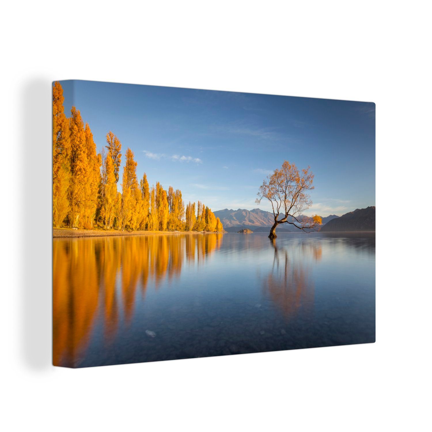 OneMillionCanvasses® Leinwandbild Wasser - Baum - See, (1 St), Wandbild Leinwandbilder, Aufhängefertig, Wanddeko, 30x20 cm