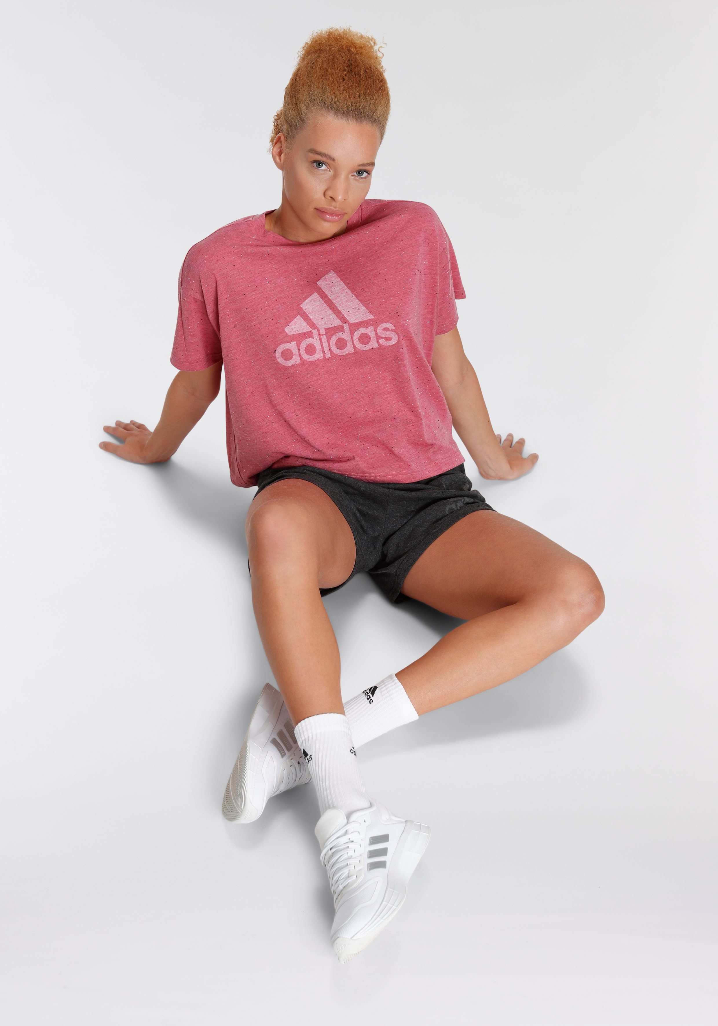FUTURE Sportswear T-Shirt Strata White Mel. WINNERS Pink / ICONS adidas