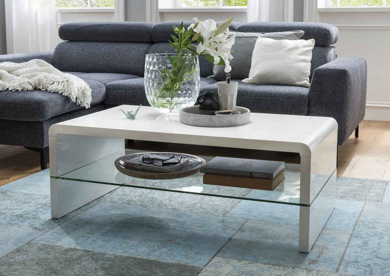 freiraum Couchtisch 5050-11, in Weiß, MDF - 110x42x60cm (BxHxT)