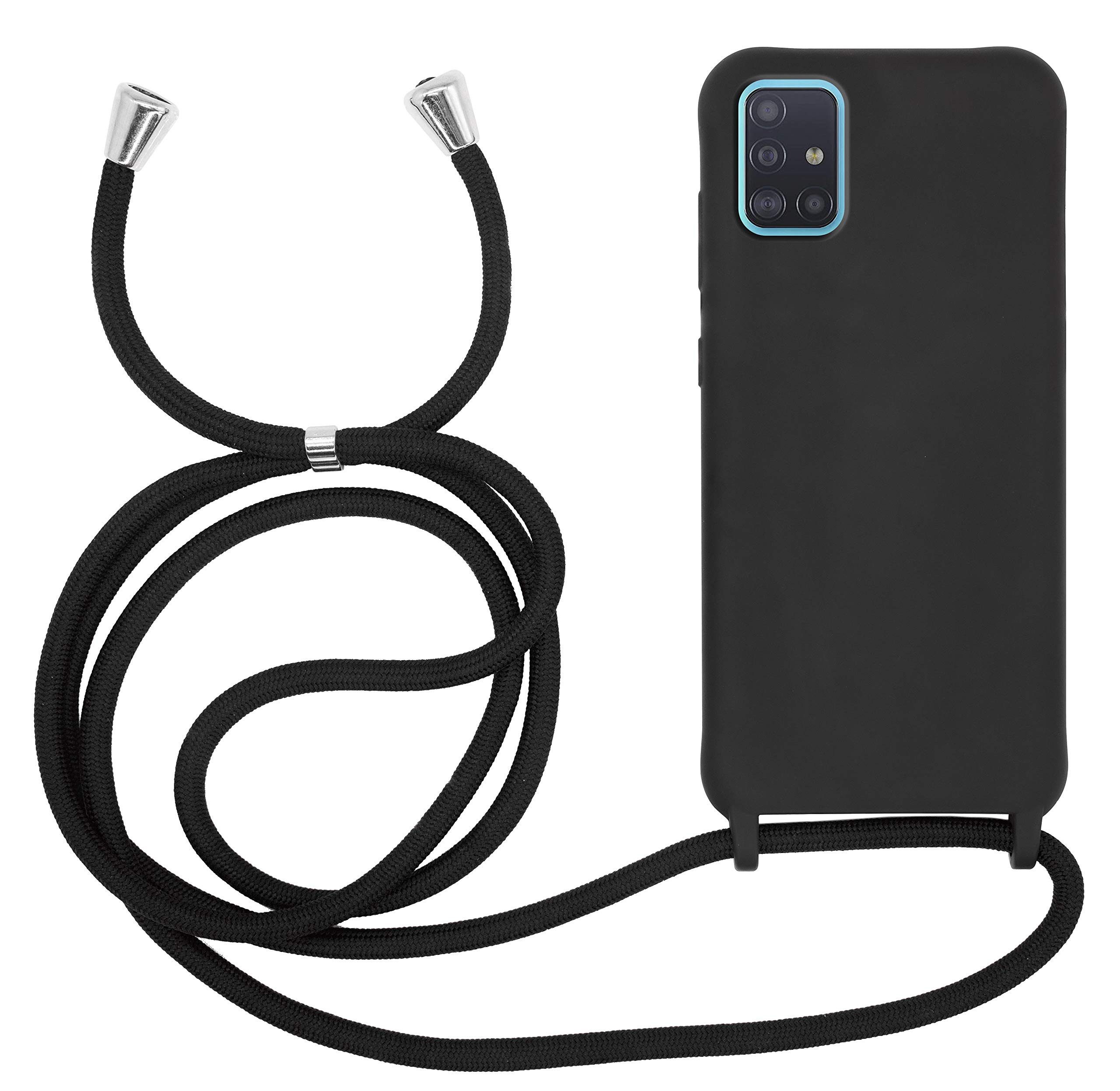 MyGadget Handyhülle Handykette für Samsung Galaxy A51, TPU Hülle mit Band mit Handyband zum Umhängen Kordel Case Schutzhülle
