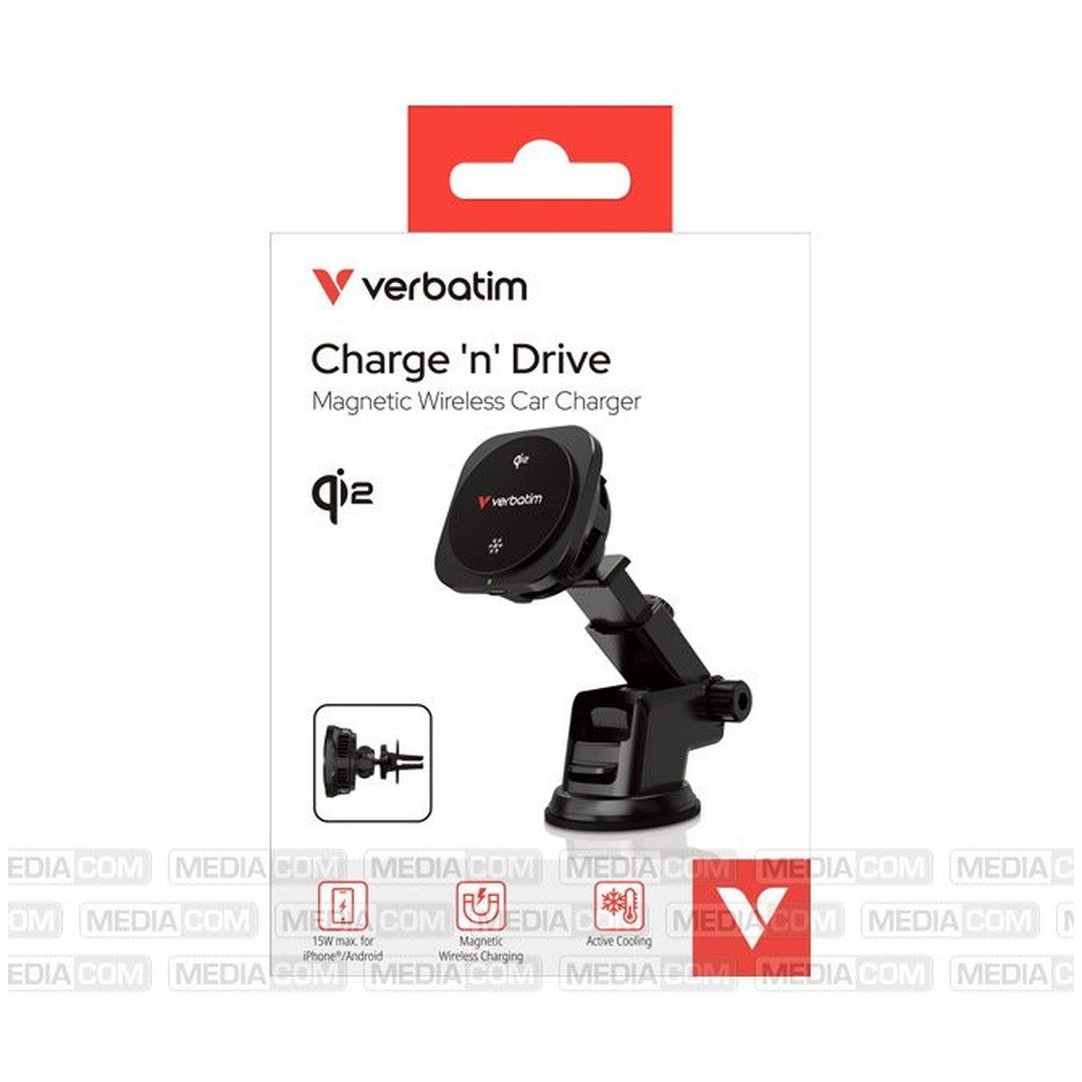 Verbatim Handy-Halterung Verbatim CND-02 KFZ Wireless Charger Schwarz, (1-tlg)