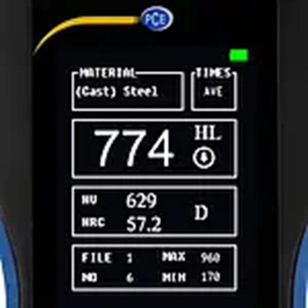 PCE Instruments Schichtdickenmessgerät Materialprüfgerät PCE-2900, dynamischer Härtetester + Farbdisplay