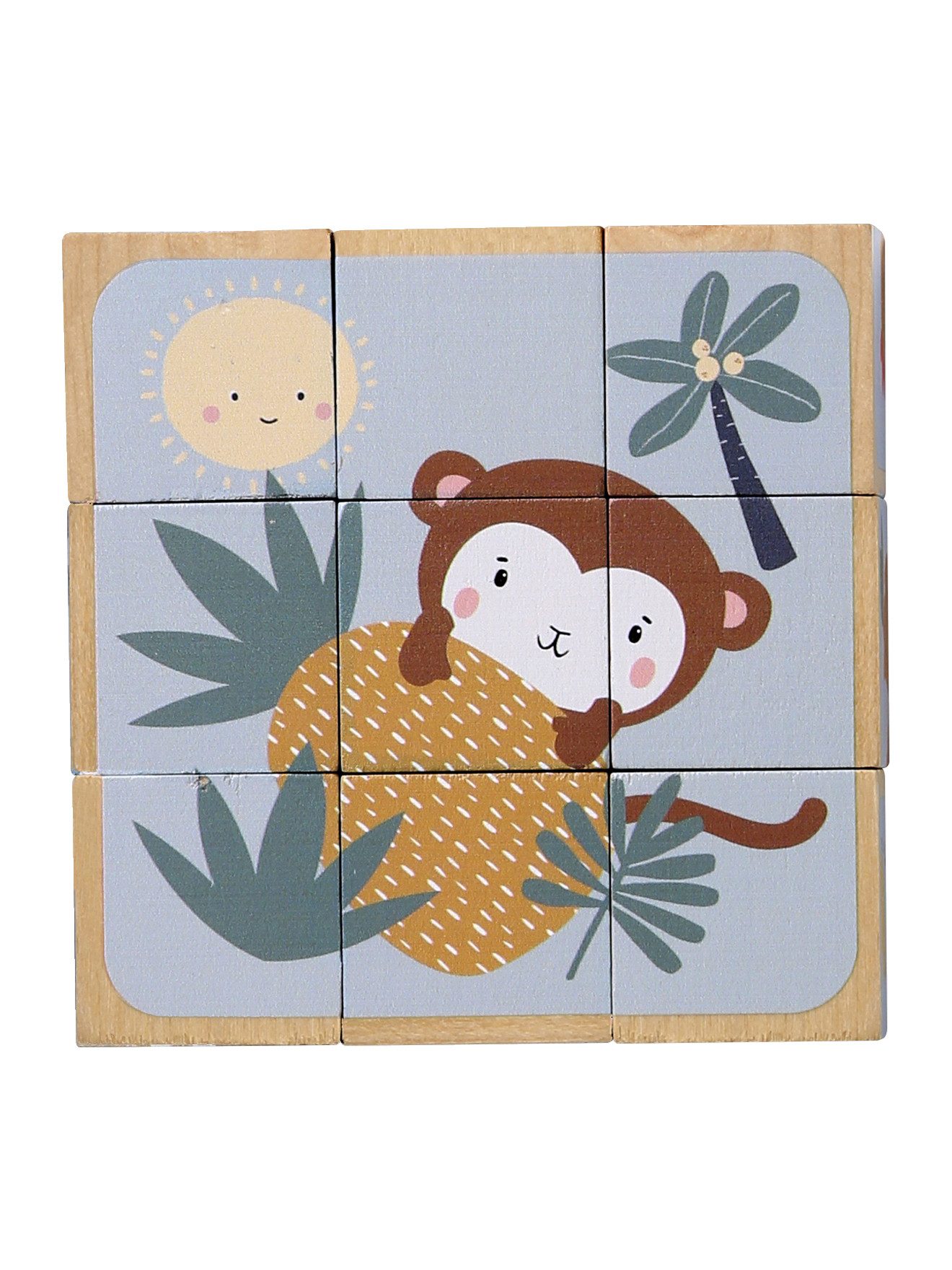 vertbaudet Puzzle Baby Tierpuzzle mit Holzwürfeln FSC®, Puzzleteile