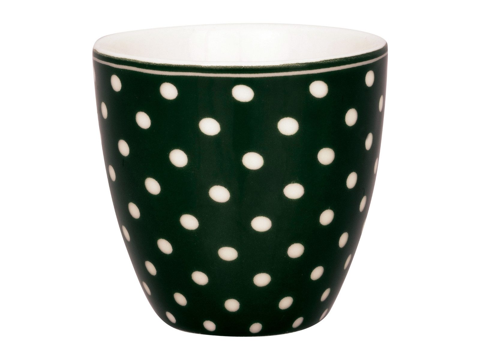 Greengate Becher Dotty Mini Latte Cup dark green 0,13l, Steingut