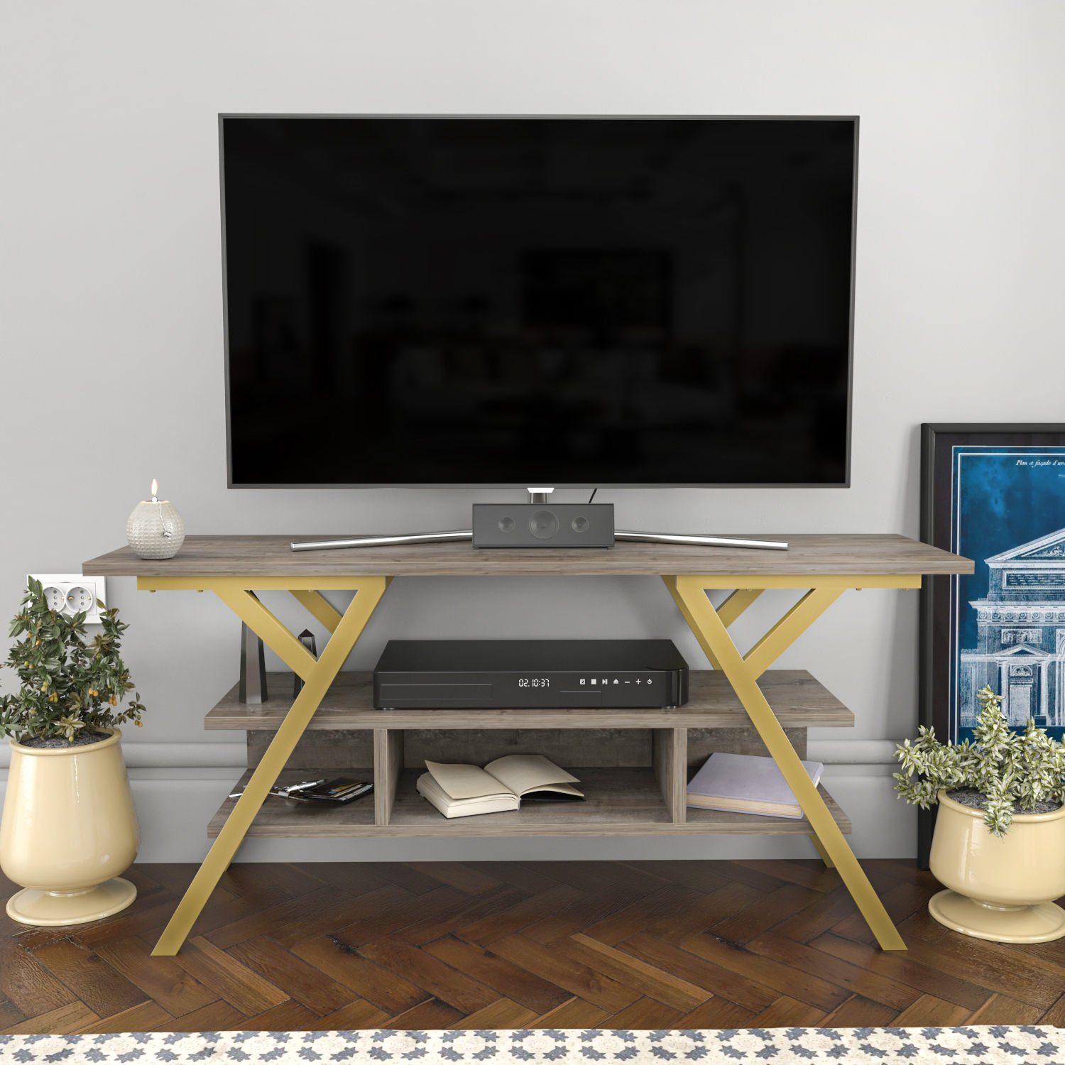 Skye Decor TV-Schrank Schränke, 55x120x35 cm, 100% Melaminbeschichtete Partikelplatte