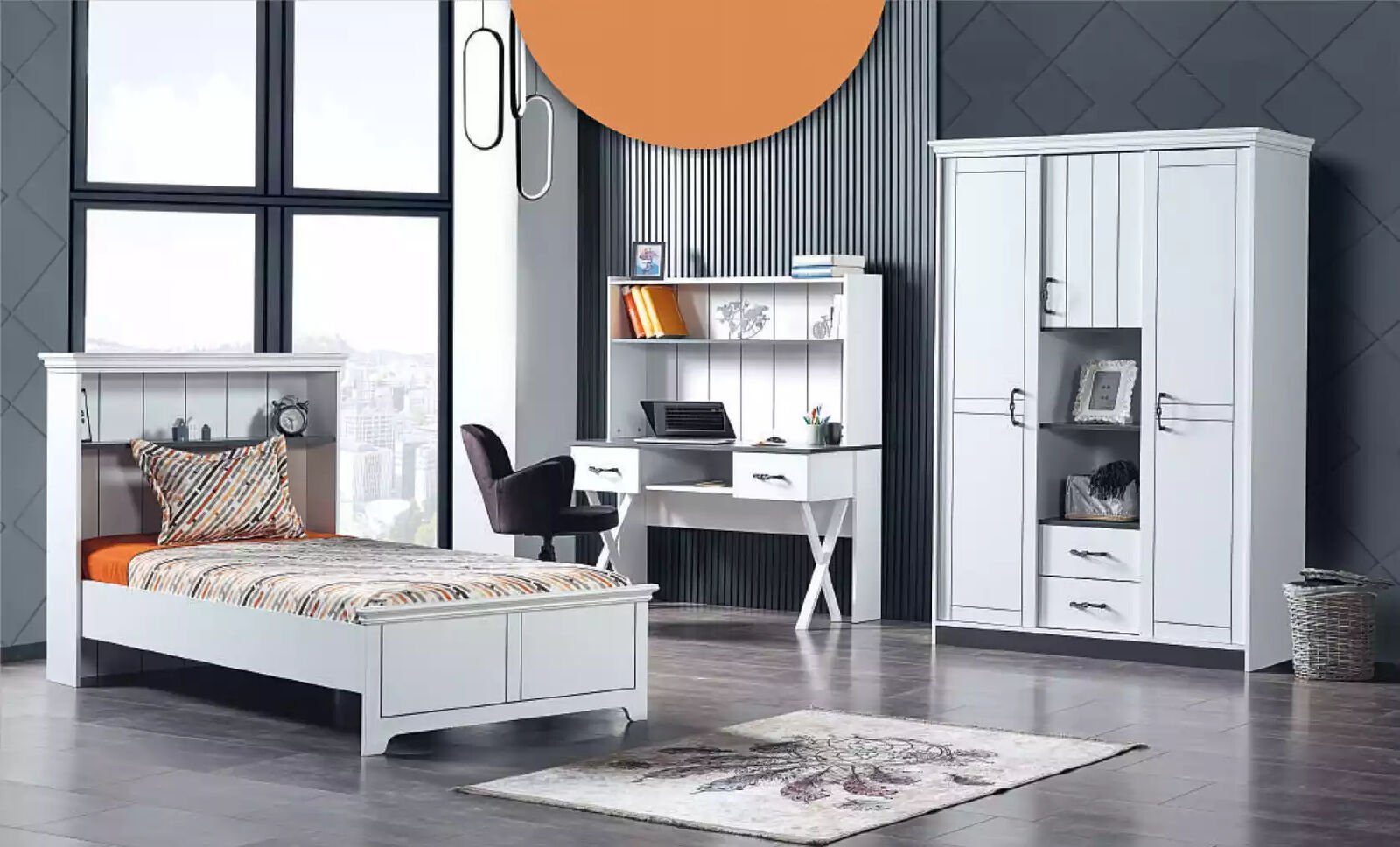 JVmoebel Kinderbett Holzbett Schlafzimmer Design Europe Jugendzimmer Möbel Luxus Holz in Made Weiß