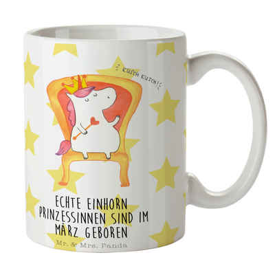 Mr. & Mrs. Panda Tasse März - Weiß - Geschenk, Monat, Büro Tasse, Prinzessin, Unicorn, Kaffe, Keramik