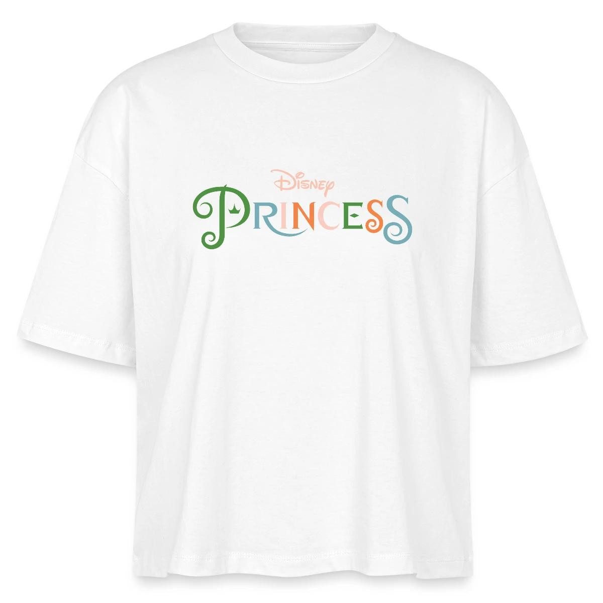 T-Shirt Disney Prinzessinnen Schriftzug Boxy Shirt Damen