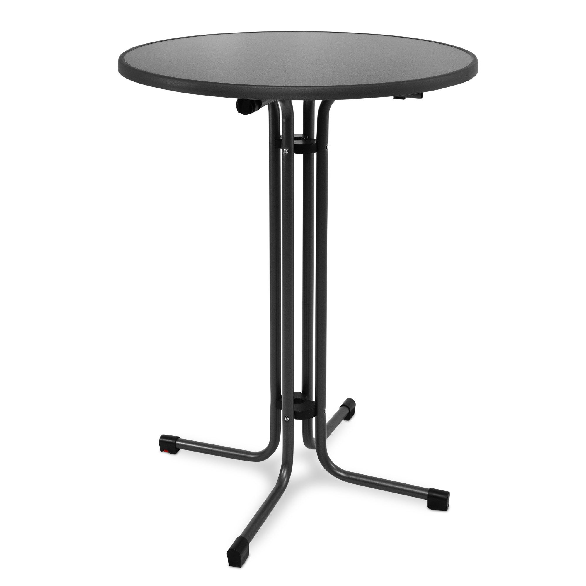 Beautissu Stehtisch Outdoor Stehtisch Sylt, klappbar, höhenverstellbar, Ø80cm, Anthrazit, Platzsparender Bistrotisch in Gastro-Qualität