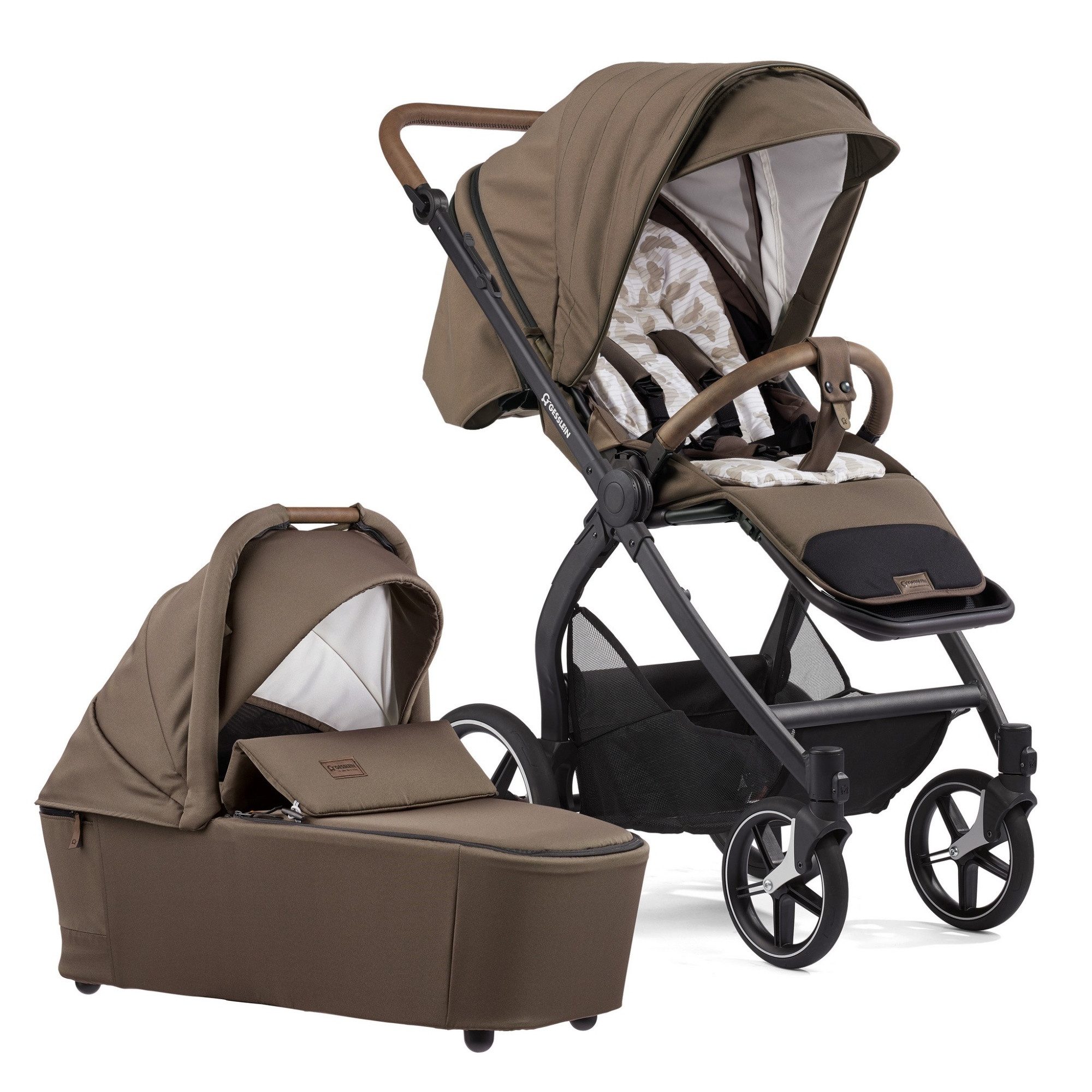 Gesslein Kombi-Kinderwagen Gesslein FX4 Swing 2in1 Kinderwagen-Set inkl. Babywanne Panorama Lyx