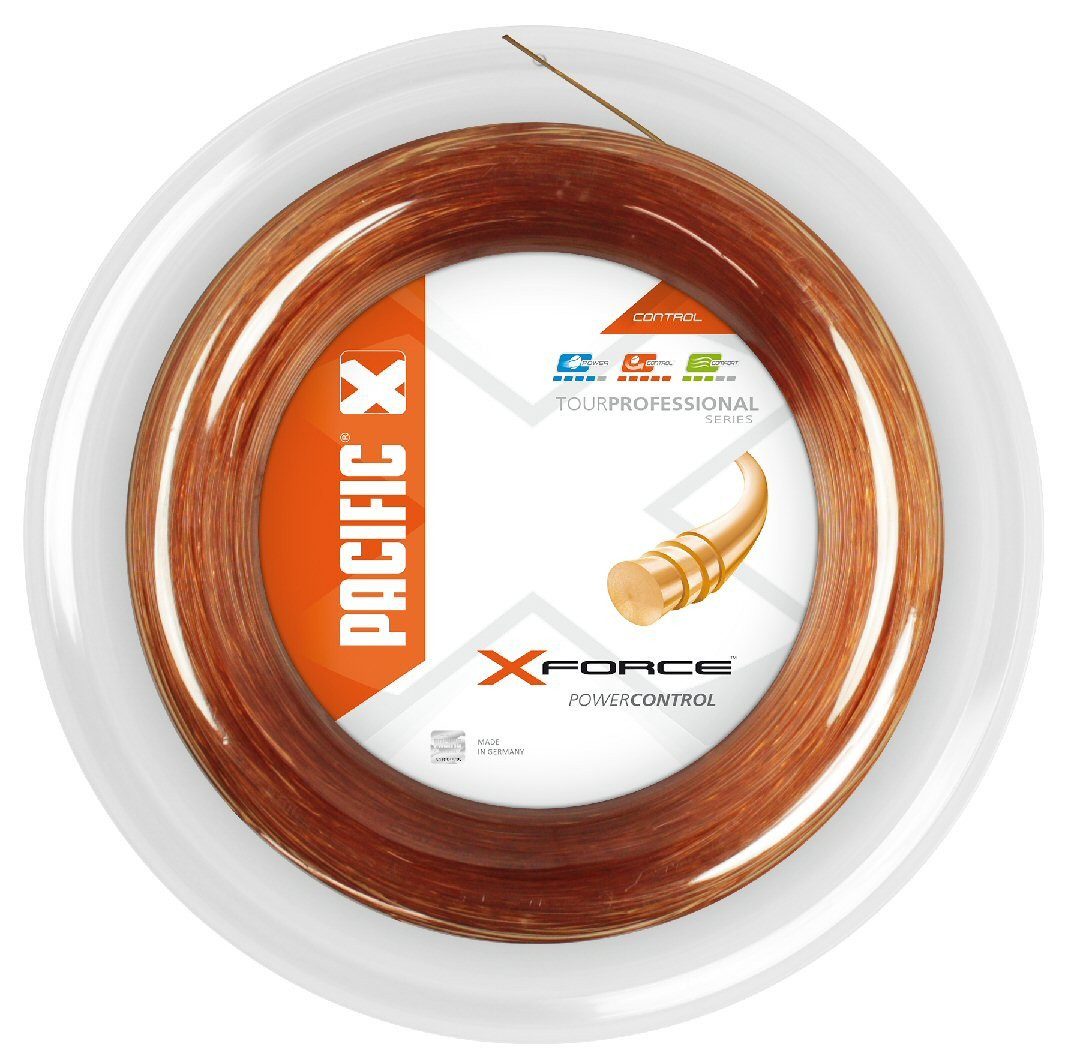 Pacific Tennissaite xForce (Haltbarkeit+Power) orange 200m Rolle, Saitendicke: 1.29