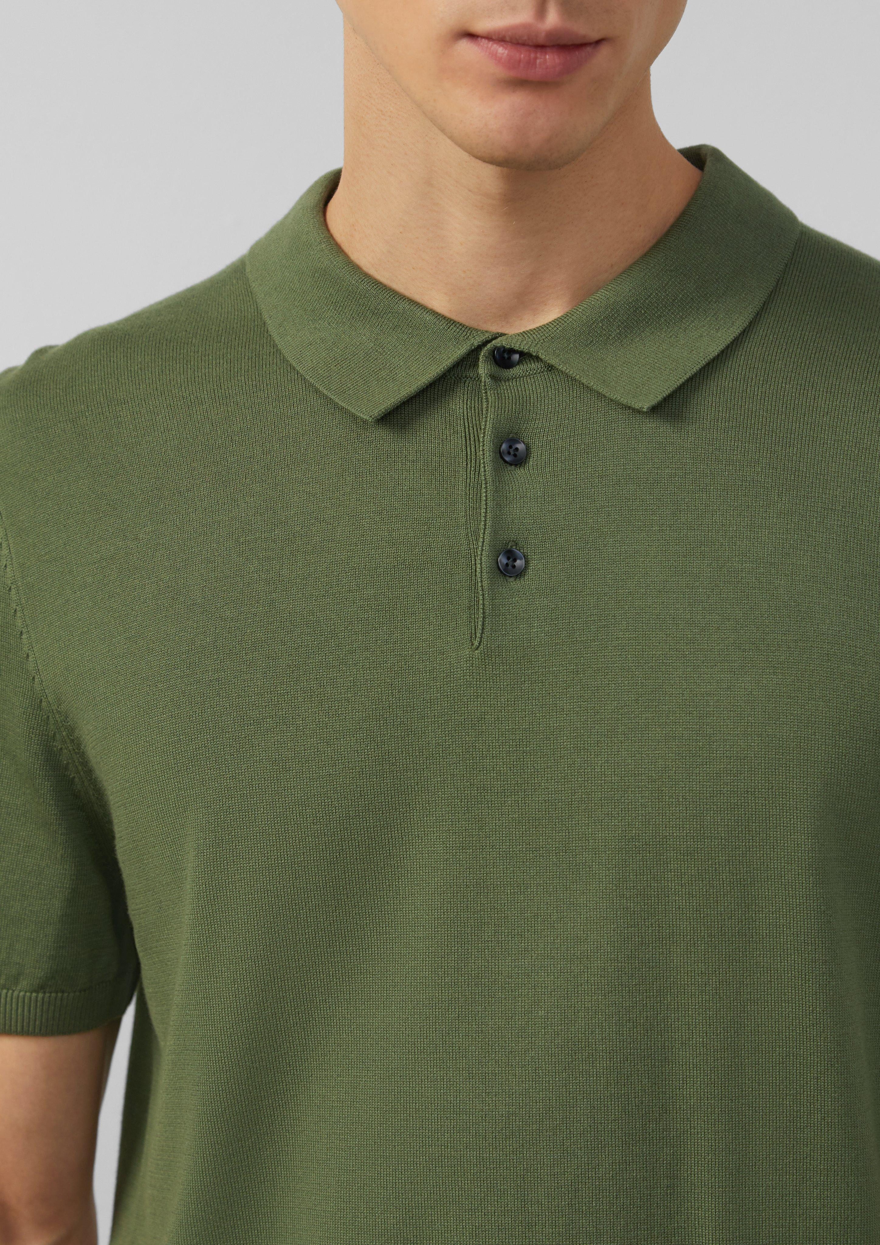 s.Oliver BLACK LABEL Strickpullover Feinstrick-Poloshirt aus günstig online kaufen
