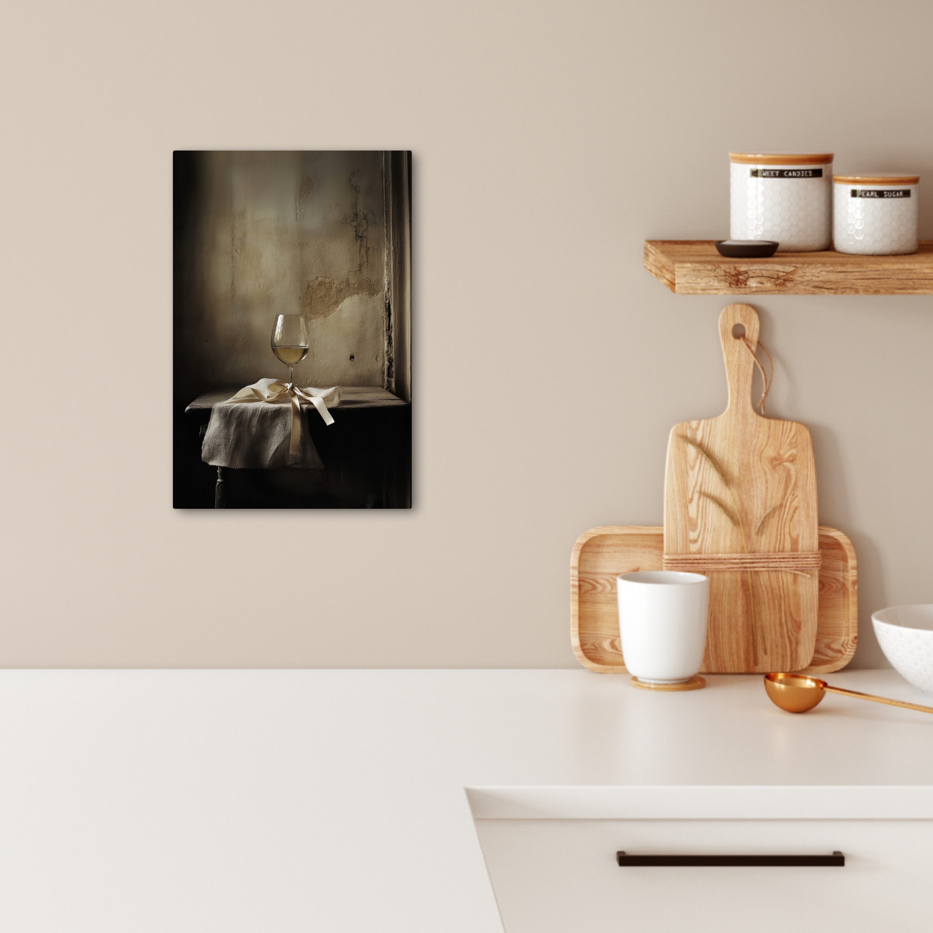 OneMillionCanvasses® Leinwandbild Schleife - Beige - günstig online kaufen