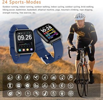 MicLee Fur Damen Herren Touch-Farbdisplay Wasserdicht IP68 Smartwatch (1,69 Zoll, Android iOS), mit Pulsmesser Schlafmonitor Fitness Tracker Schrittzähler SportUhr