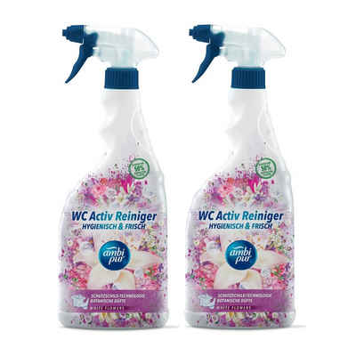 ambi pur Ambi Pur WC Aktiv Reiniger Spray White Flowers 750ml (2er Pack) WC-Reiniger