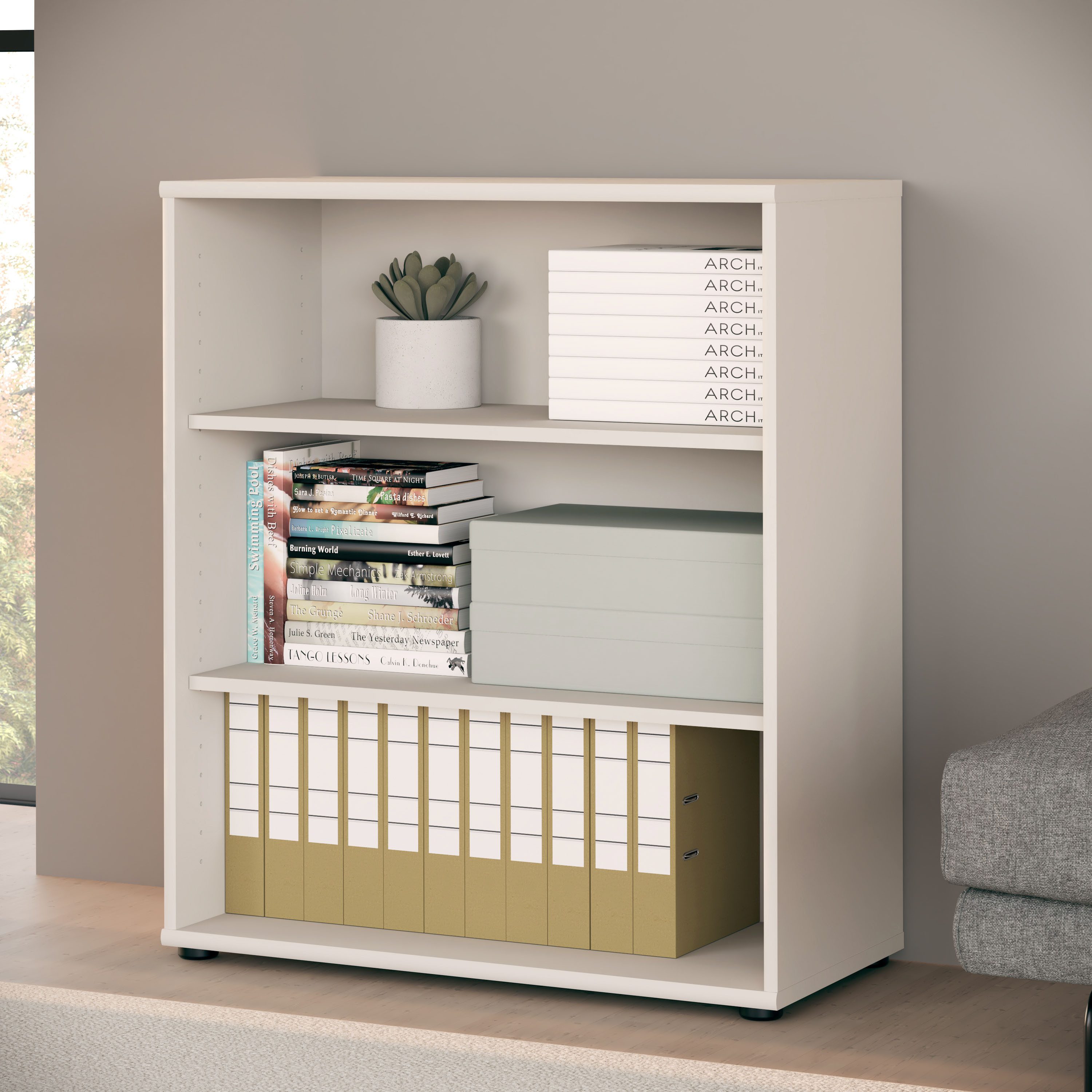 FORTE Regal Tempra, Mehrzweckregal breit, Höhe 111,1cm, 2 Ablageböden, Breite 73,7 cm