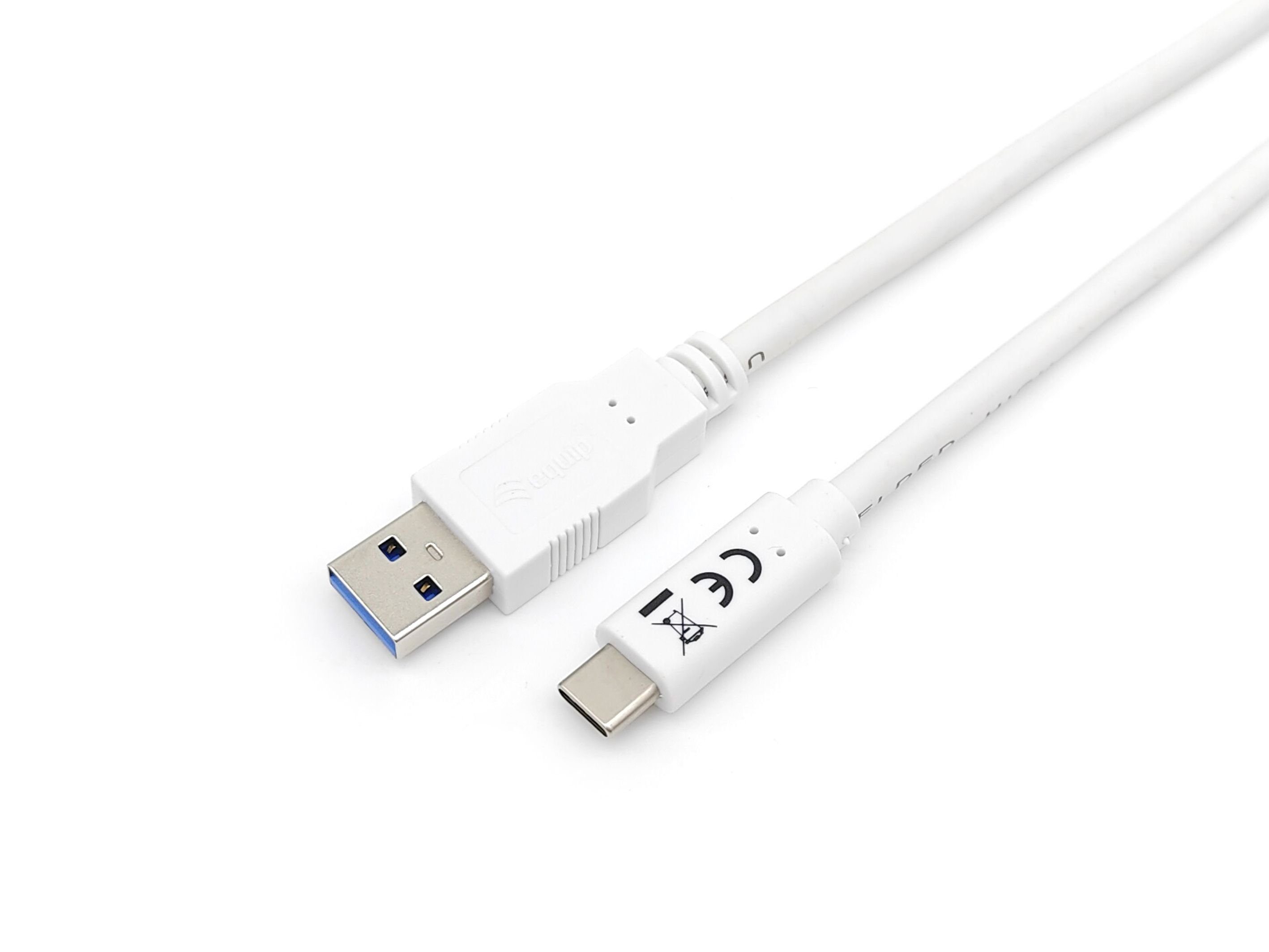 Kabel USB A 2.0m -> 3.2 C Klemmen St/St Equip weiß Equip 3A