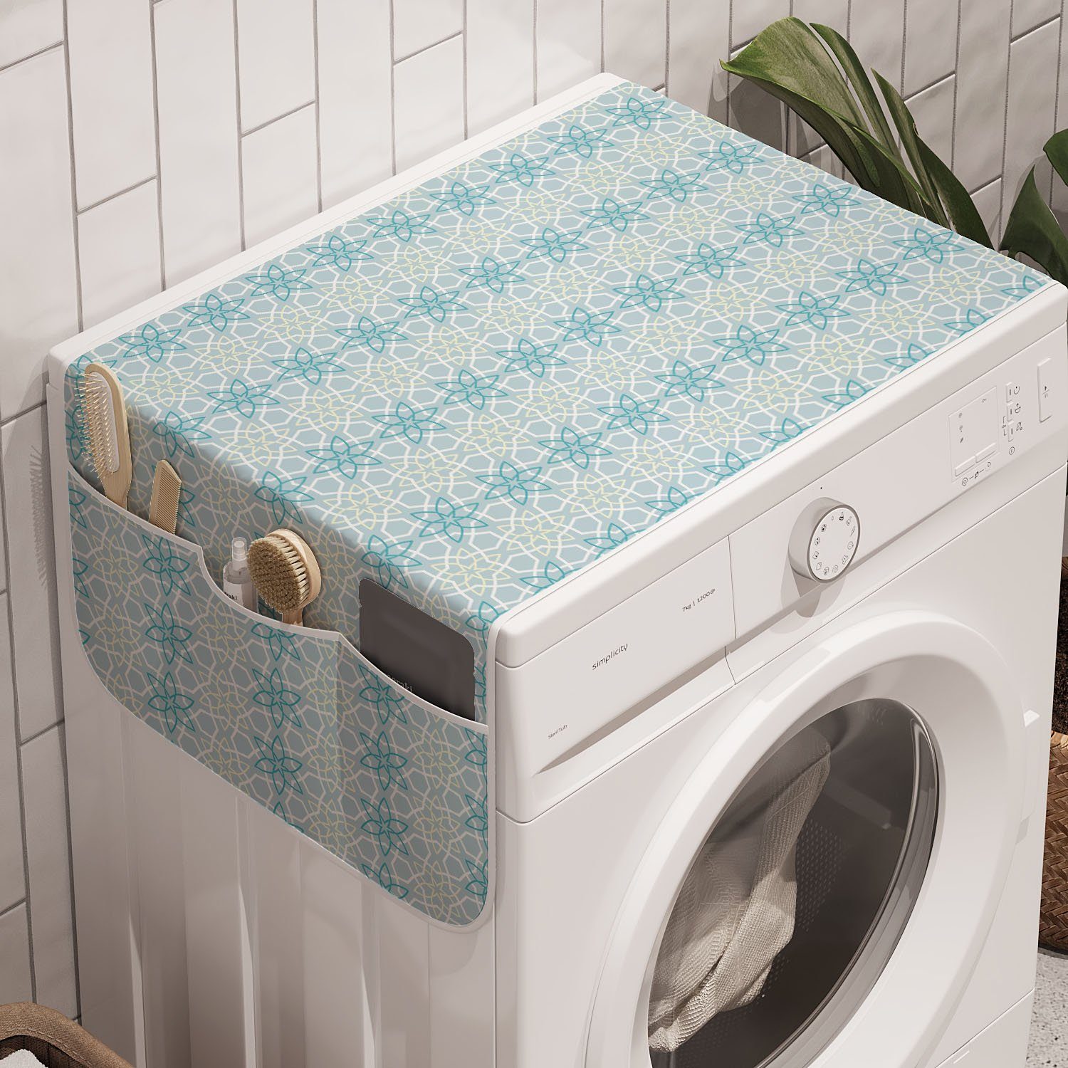 Lattice Abakuhaus Trockner, mit Waschmaschine Kunst Anti-Rutsch-Stoffabdeckung Badorganizer Orientalisch und für
