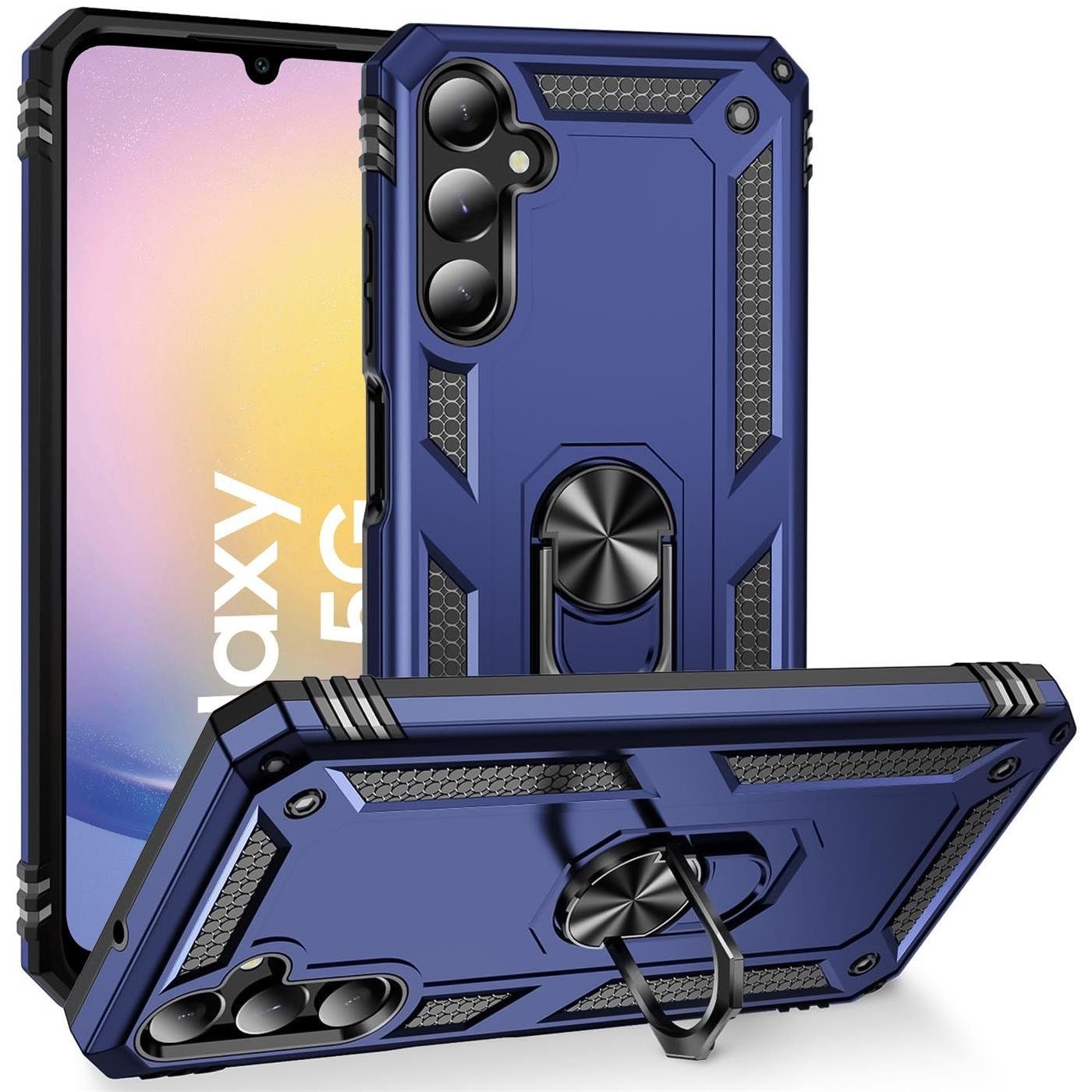 CoolGadget Handyhülle Armor Shield Case für Samsung Galaxy A15 4G / 5G 6,5 Zoll, Outdoor Cover mit Magnet Ringhalterung Handy Hülle für Samsung A15