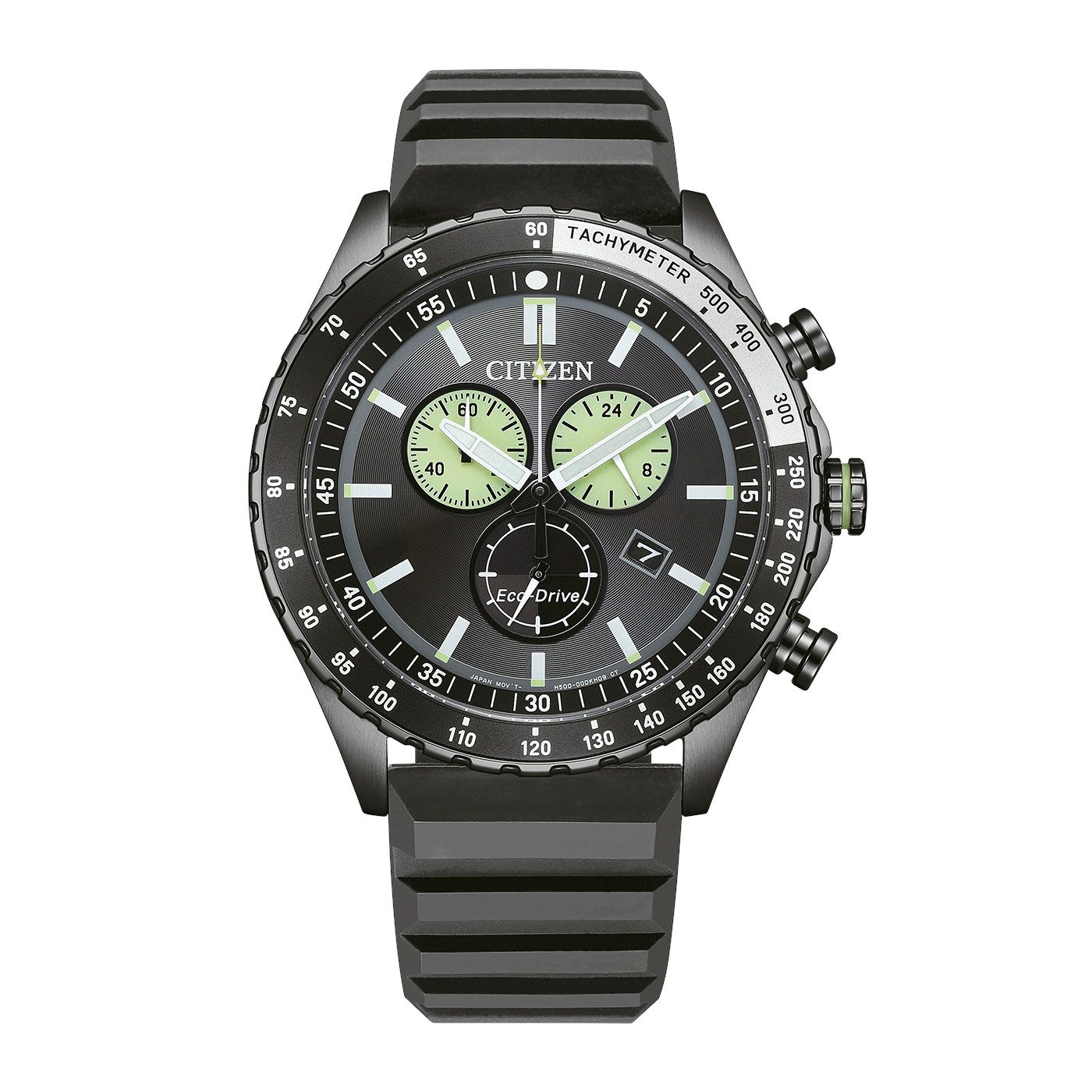 Citizen Chronograph Eco-Drive Sports Chrono AT2565-05E, Armbanduhr, Solar, Herrenuhr, Silikonarmband, analog, Big Date