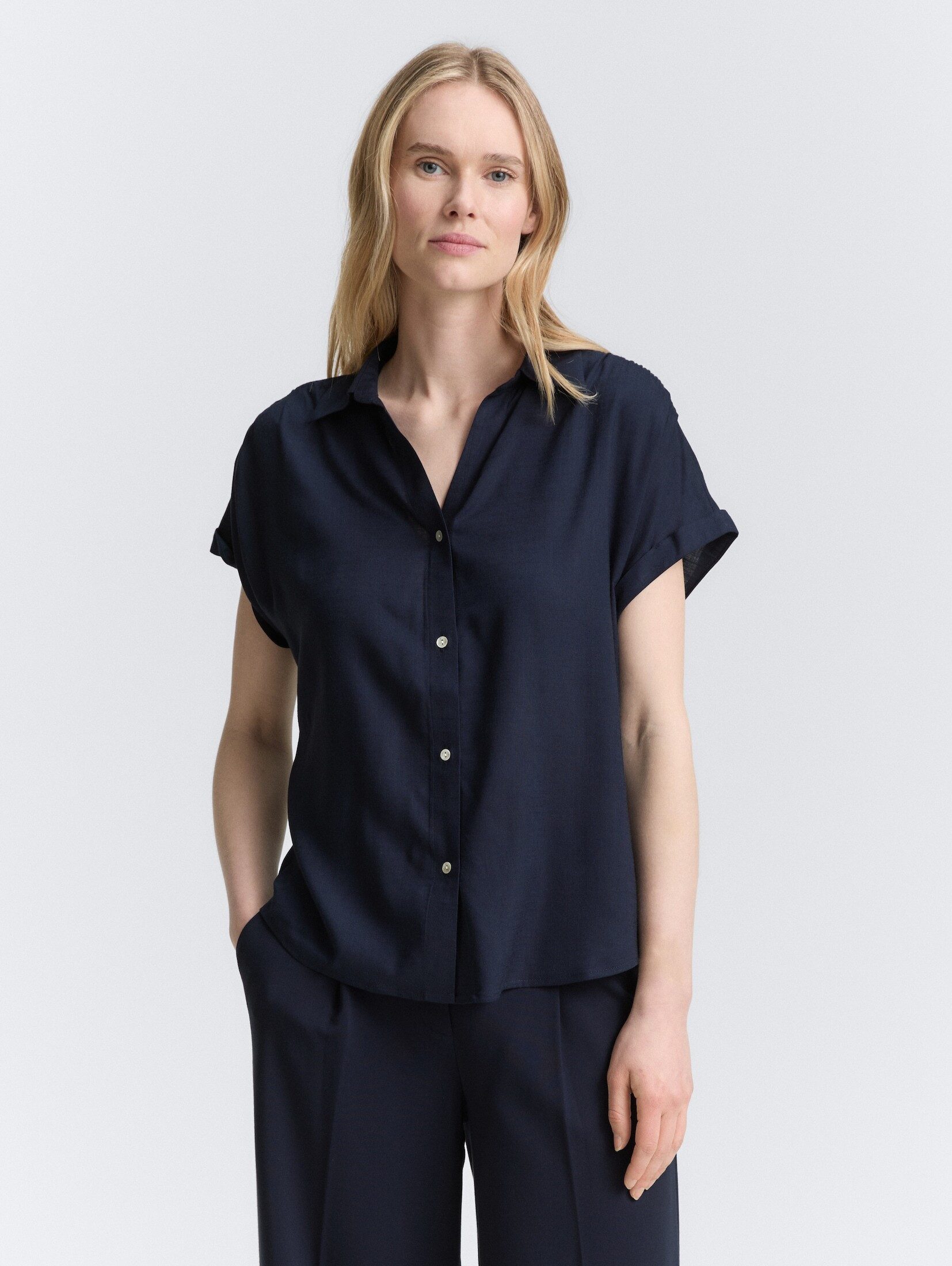 TOM TAILOR Kurzarmbluse Loose Fit Bluse günstig online kaufen