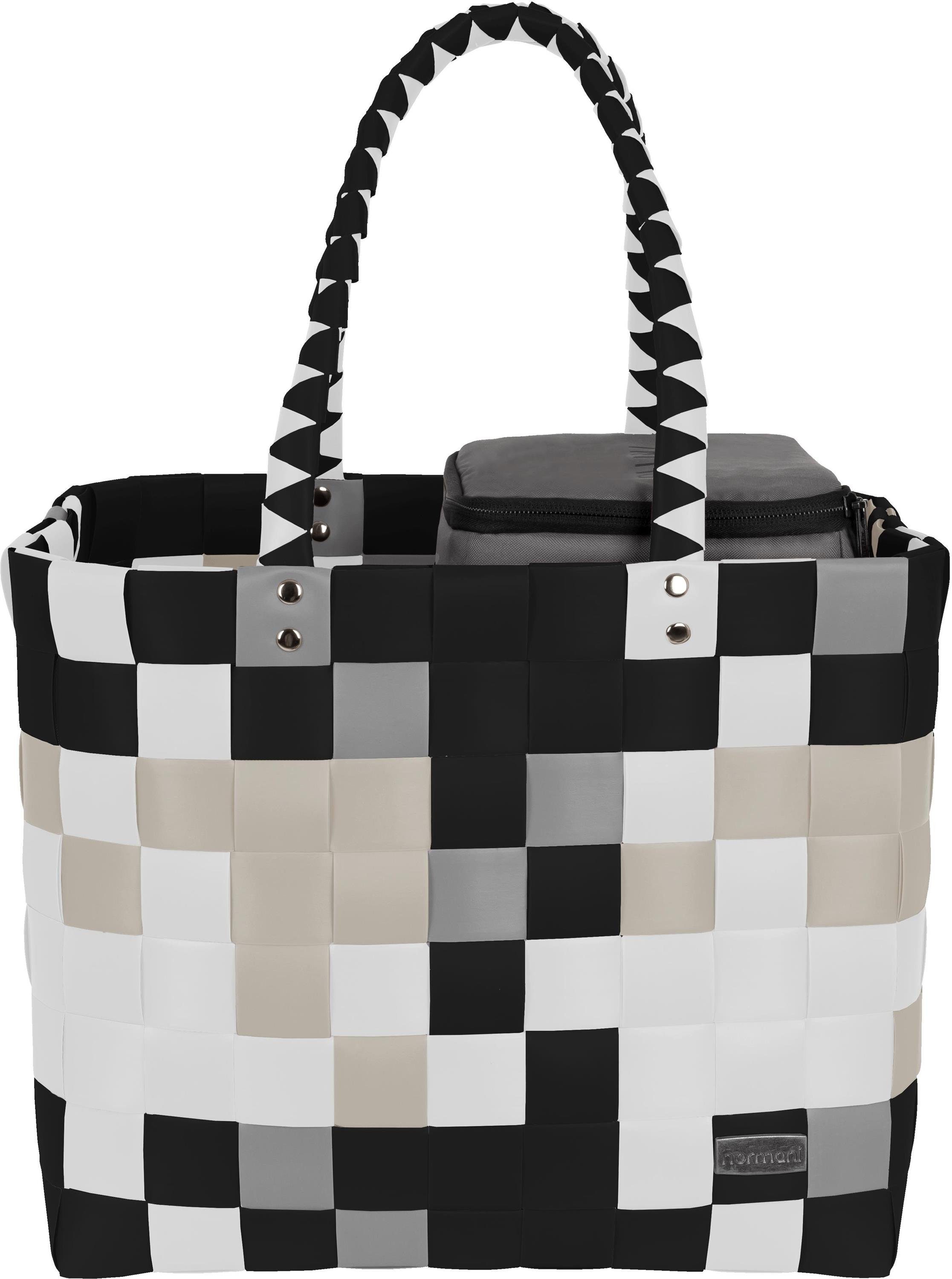 normani Einkaufskorb Flechtkorb mit kleiner Kühltasche, 20 l, Einkaufskorb mit kleine Kühlbox