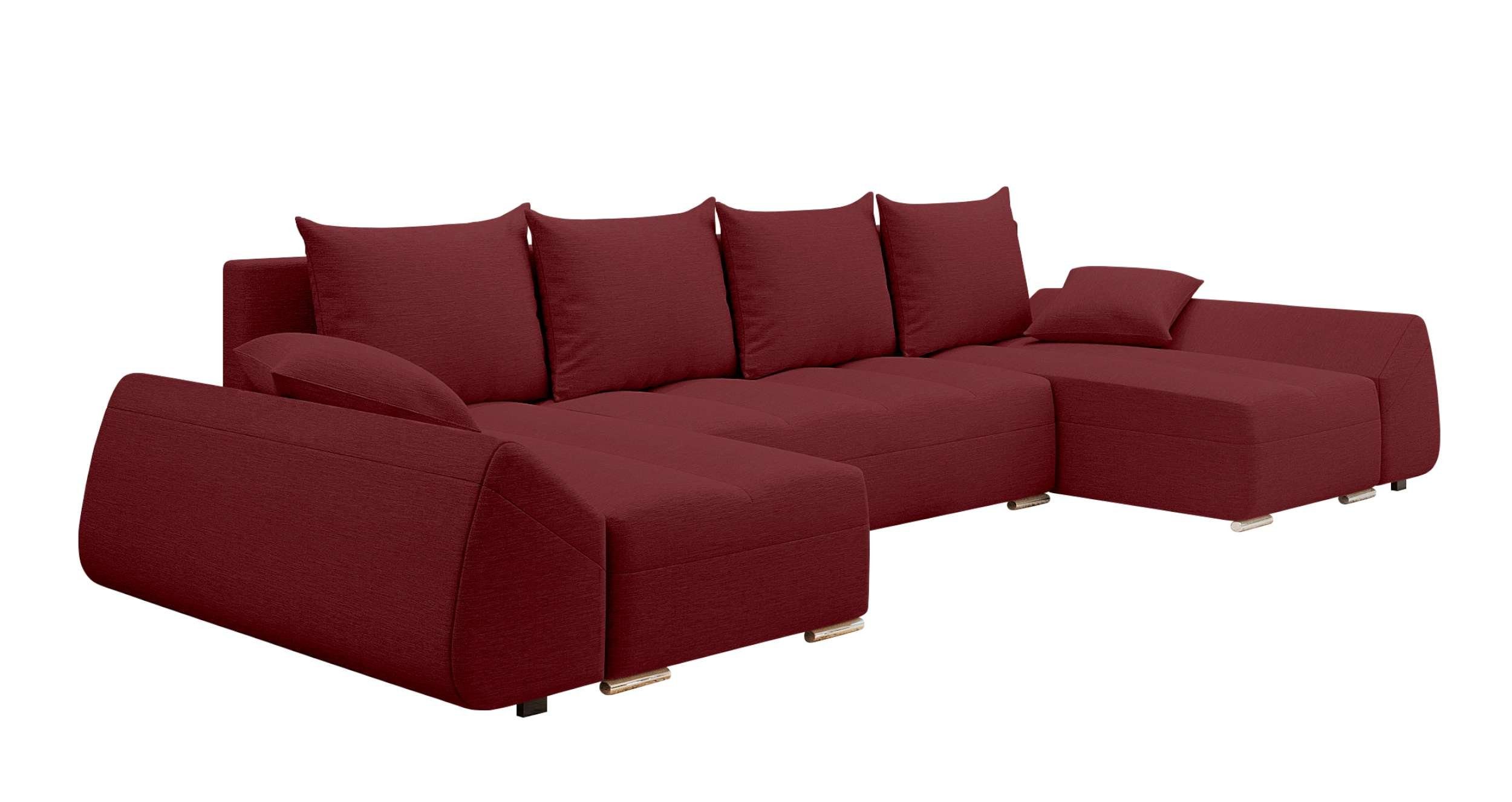 Stylefy Wohnlandschaft mit Bettkasten, Madeira, Sitzkomfort, Eckcouch, mit Modern U-Form, Bettfunktion, Design Sofa