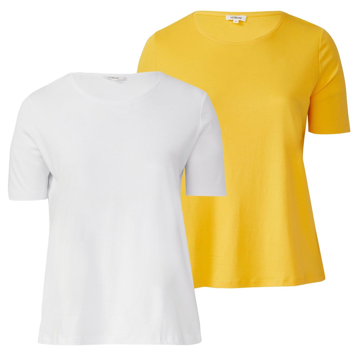 s.Oliver T-Shirt (Set, 2-tlg., 2er Pack) Rundhals, kurzarm, Baumwollmix, el günstig online kaufen