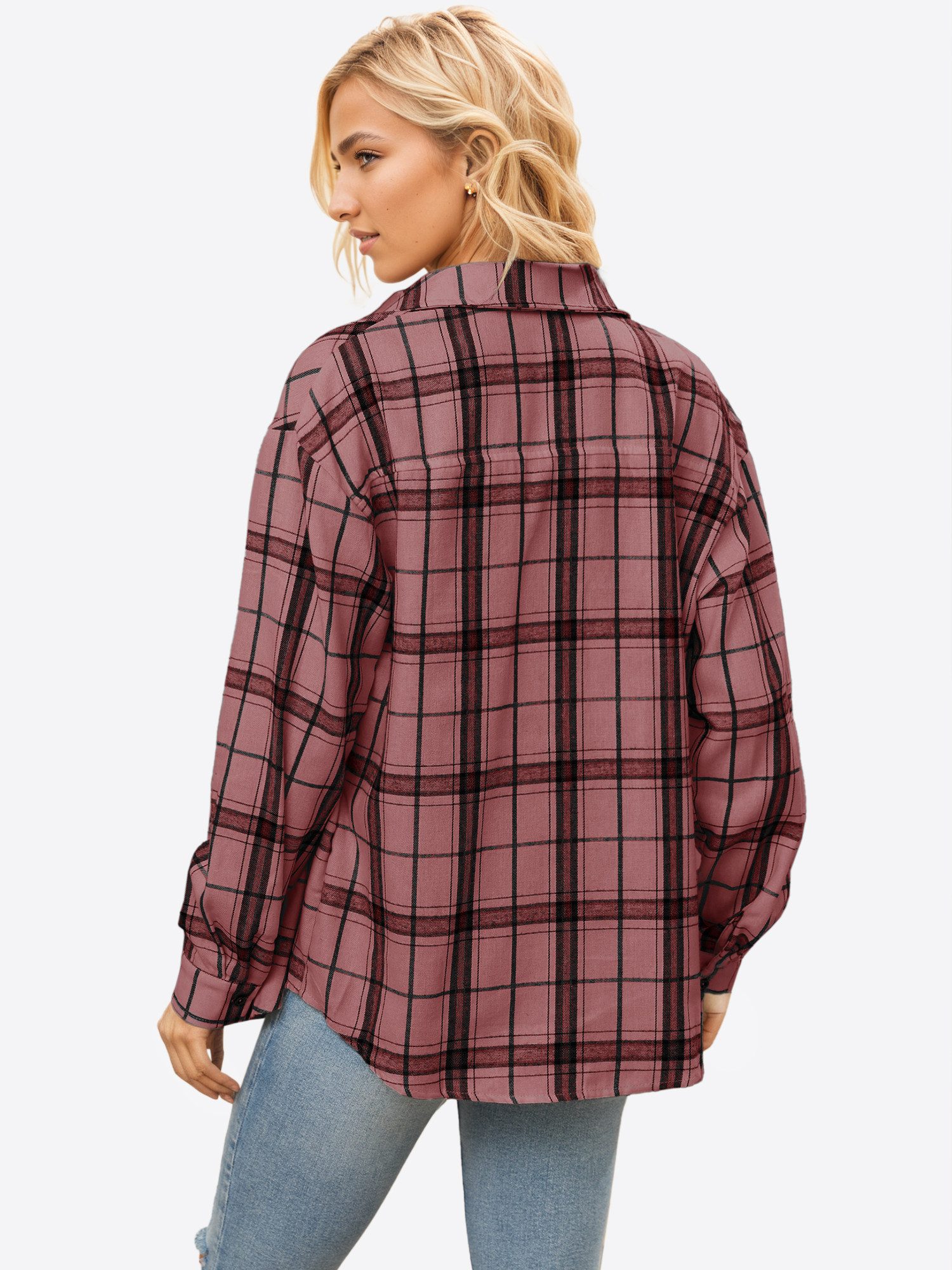 Imily Bela Flanellbluse Damen Langarmshirt Plaid (Packung, 1-tlg., 1per-Pac günstig online kaufen