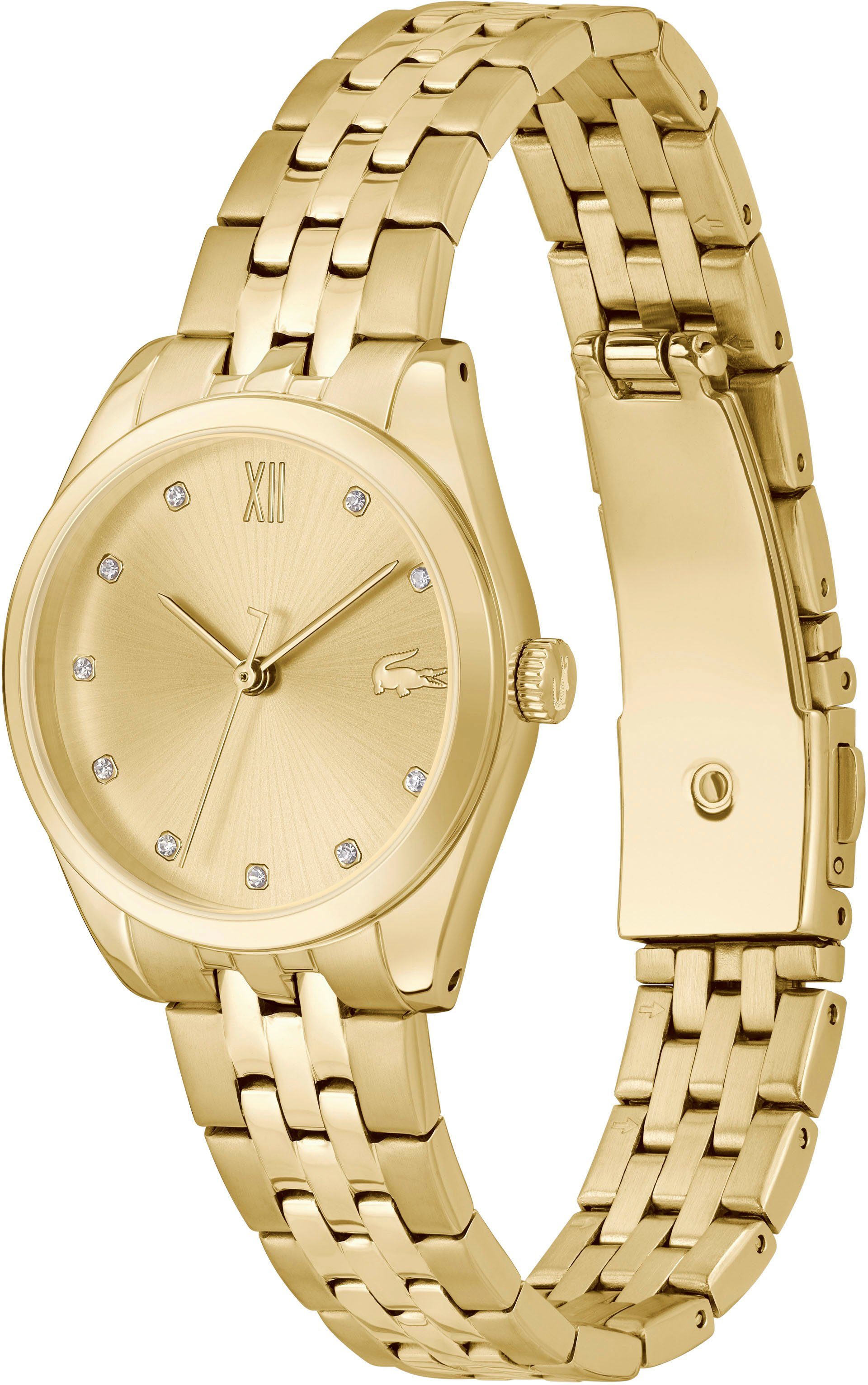 Lacoste Quarzuhr TUILERIE 2001303, Armbanduhr, Damenuhr, Glaskristalle, Edelstahlarmband, analog