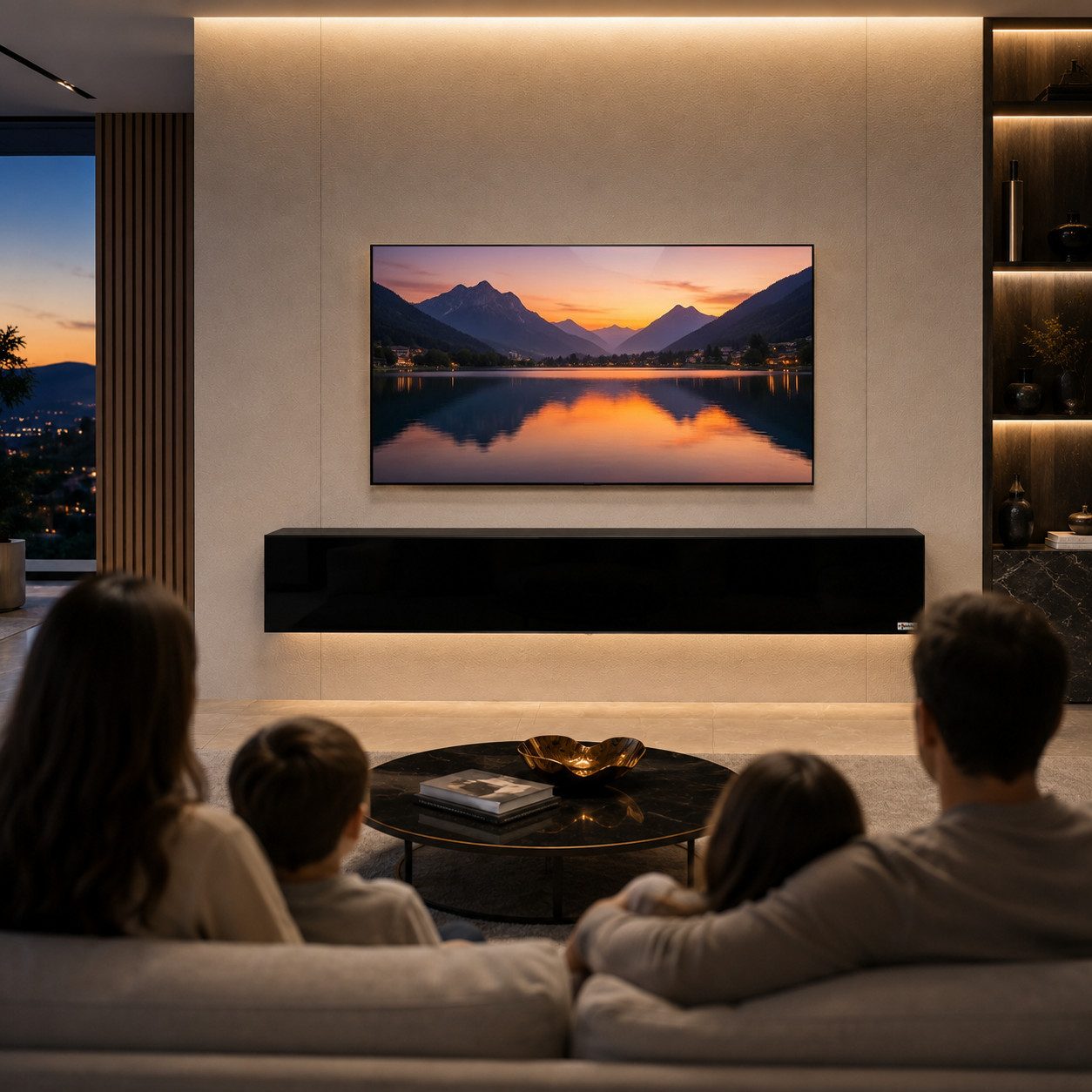 Makika Ablagetisch TV Lowboard / Fernsehtisch - Schwarz Hochglanz