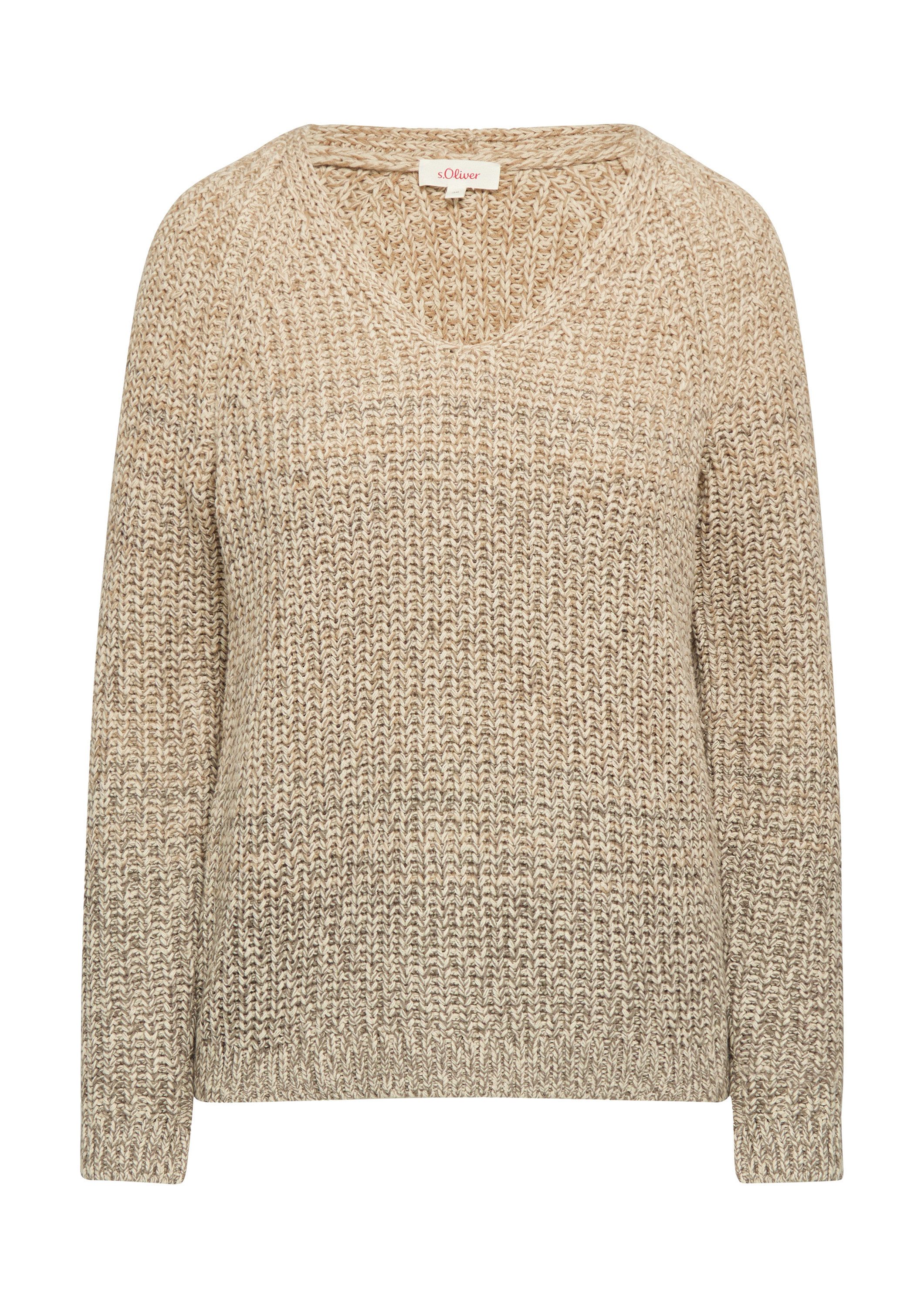 s.Oliver Longpullover Strickpullover Strickpullover mit V-Ausschnitt günstig online kaufen