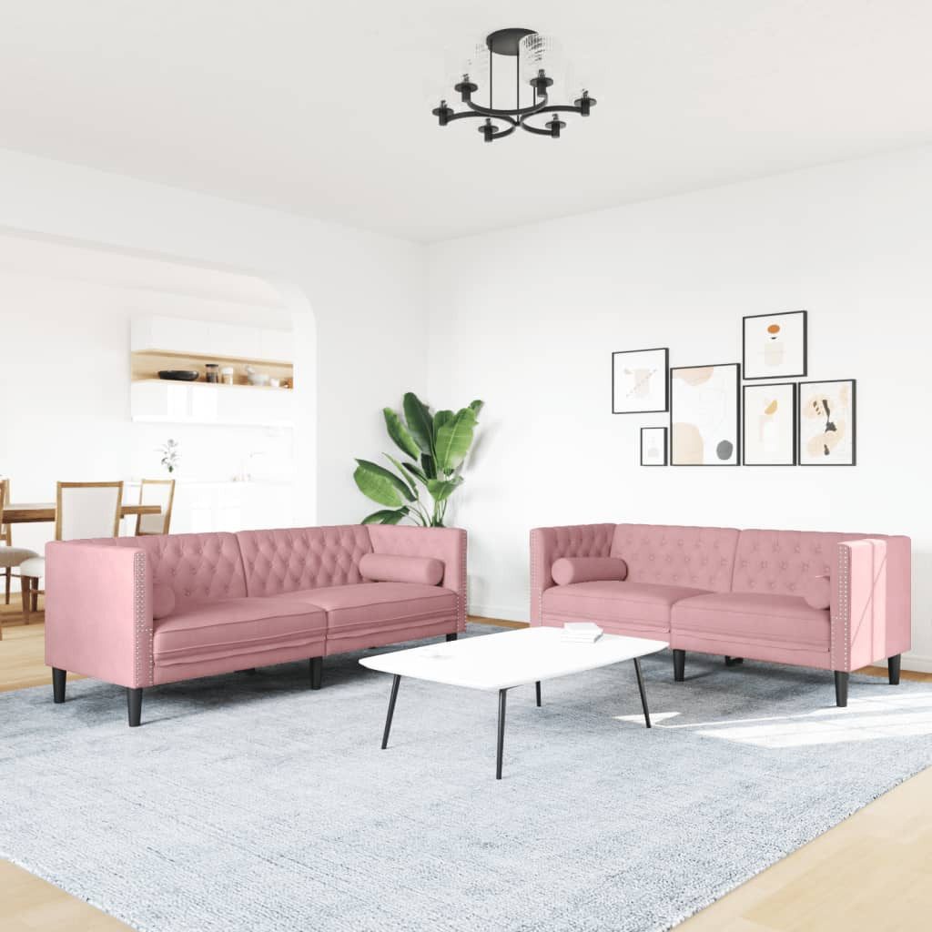 vidaXL Sofa 2-tlg. Chesterfield-Sofa-Set mit Nackenrollen günstig online kaufen