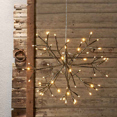 STAR TRADING LED-Stern für außen »3D LED Stern Hängestern Feuerwerk 40cm Gartendeko Terrasse Balkon 64 LED gold«
