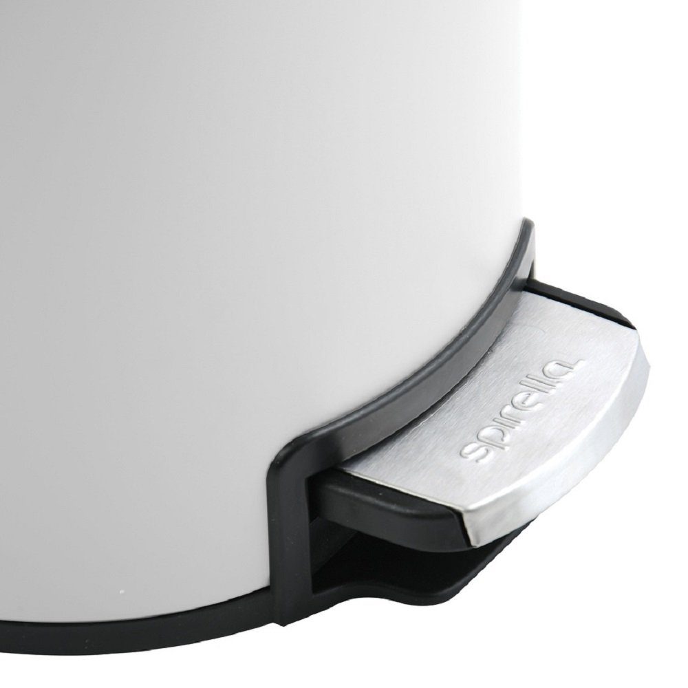 spirella Kosmetikeimer RIKU, Treteimer mit Softclose-Absenkautomatik, herausnehmbarem Inneneimer, Anti-Fingerprint-Beschichtung, 3L, weiß