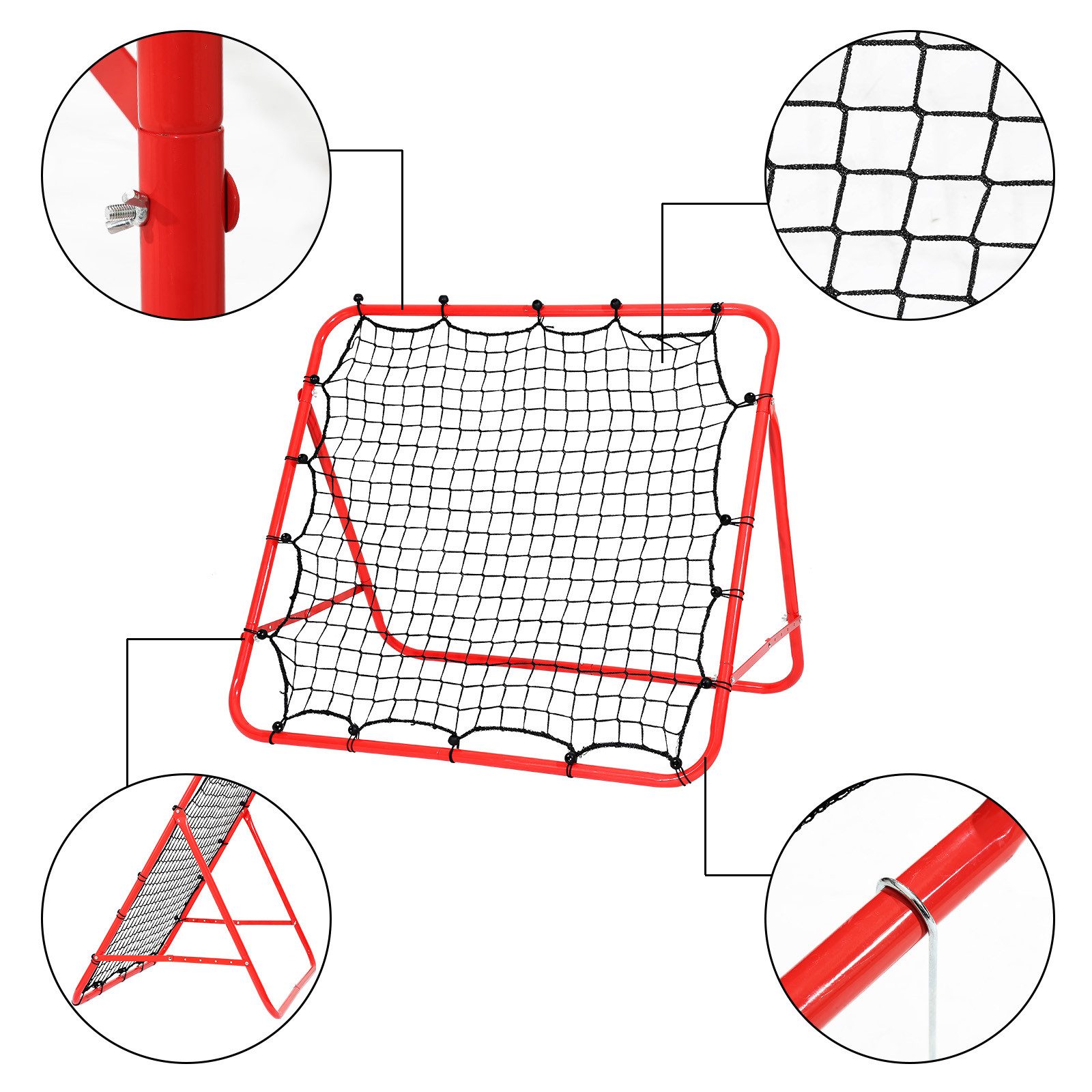 Clanmacy Rebounder Fußball Rebounder Kickback Trainingshilfe Rückprallwand Verstellbar