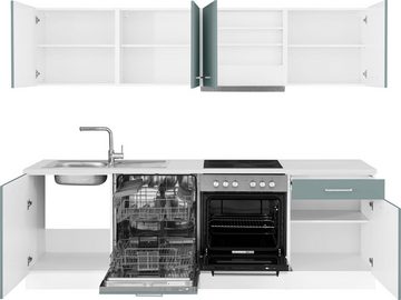 HELD MÖBEL Küchenzeile Visby, mit E-Geräten, Breite 240 cm inkl. Geschirrspülmaschine