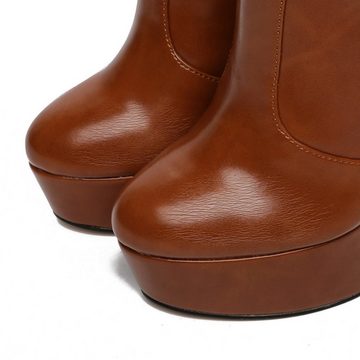 Giaro Giaro Stackstand Braun Brown Matte Stiefel Plateaustiefel Lederstiefel High-Heel-Stiefel Vegan