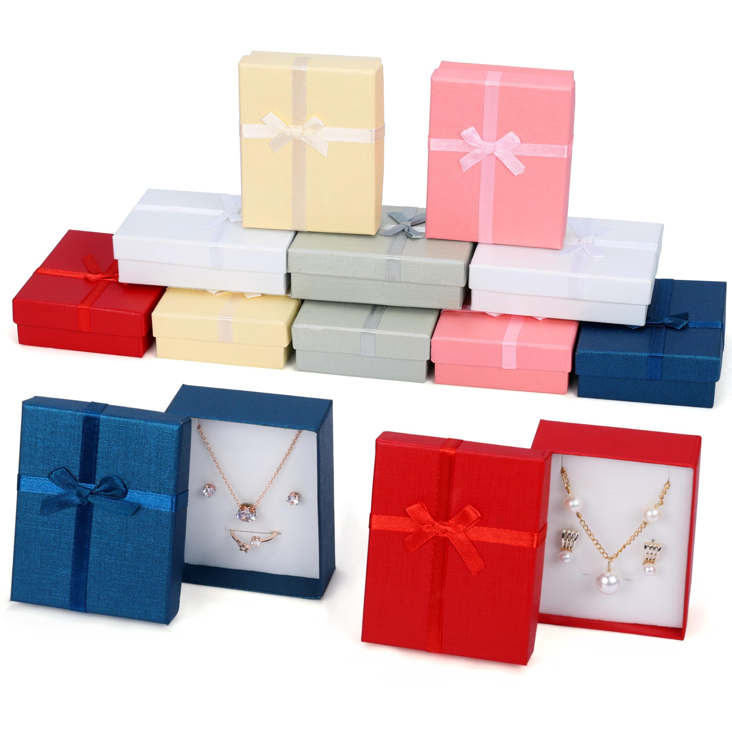 Geschenkbox Schmuck Geschenkbox Set 12 Stück 8,5 x 6,5 x 2,5cm 6 Farben