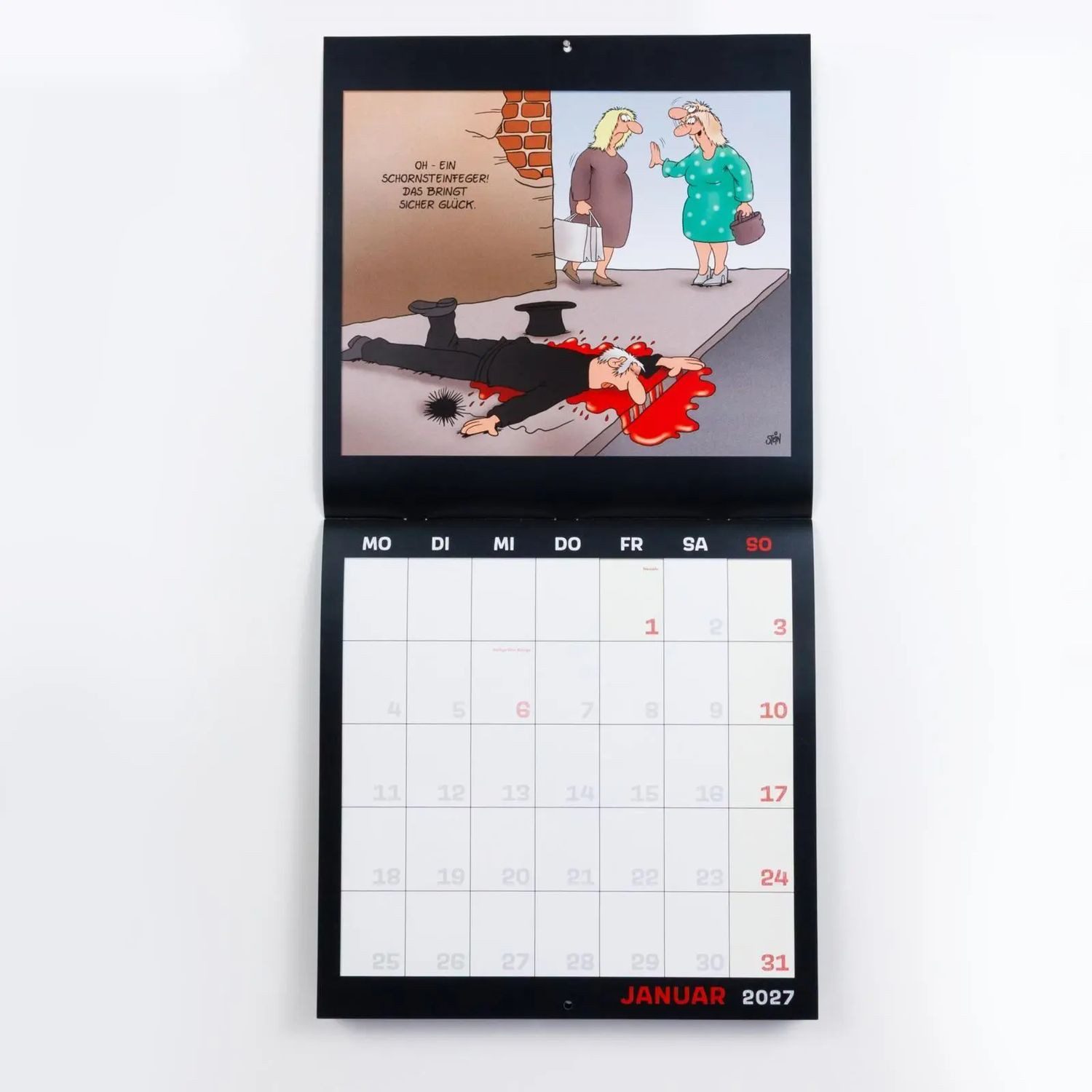 Lappan Verlag Wandkalender Uli Stein Schwarzer Kalender 2027: Monatskalender für die Wand – Bild 3 von 5